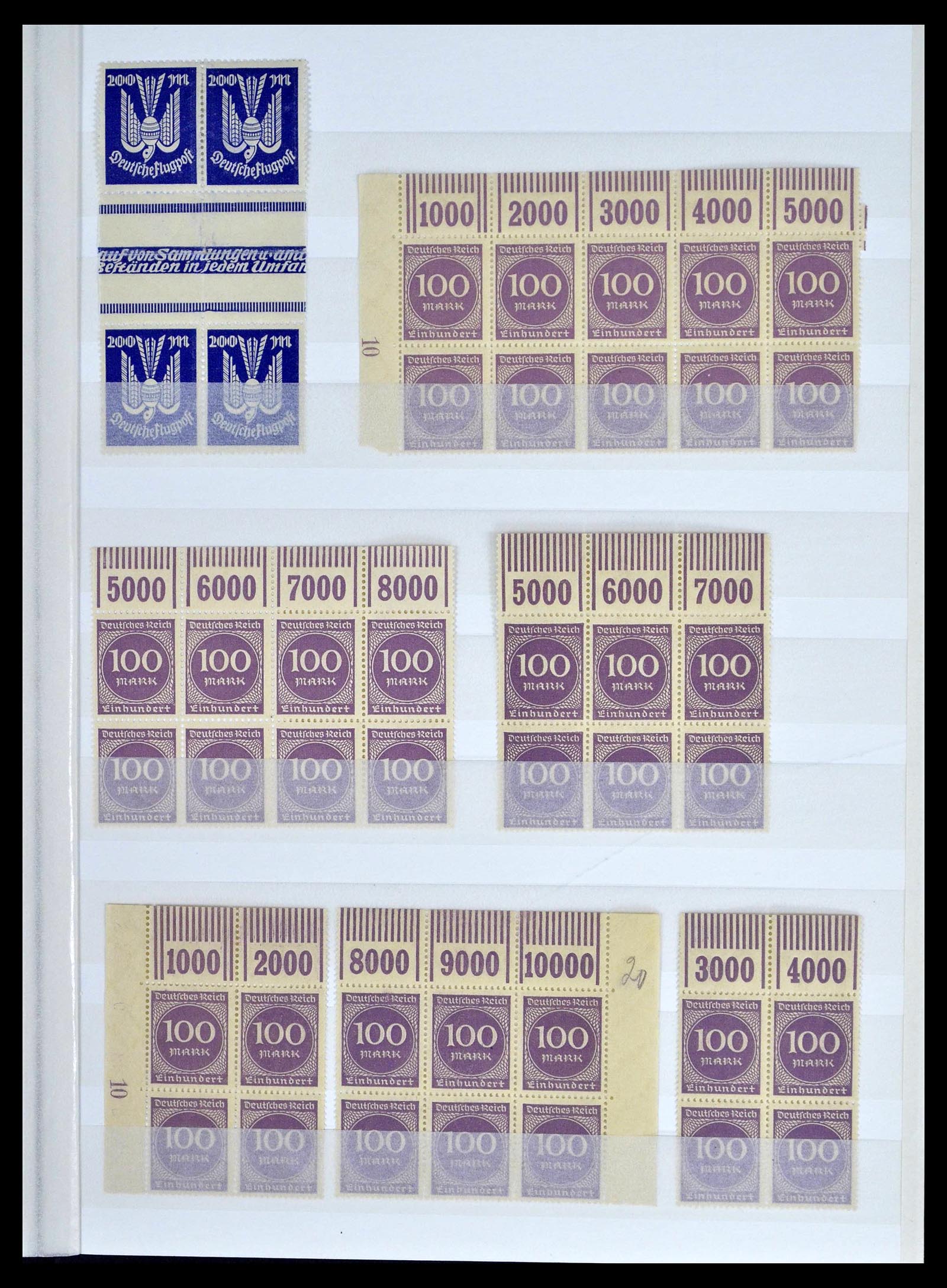 39254 0041 - Stamp collection 39254 German Reich MNH top margins.