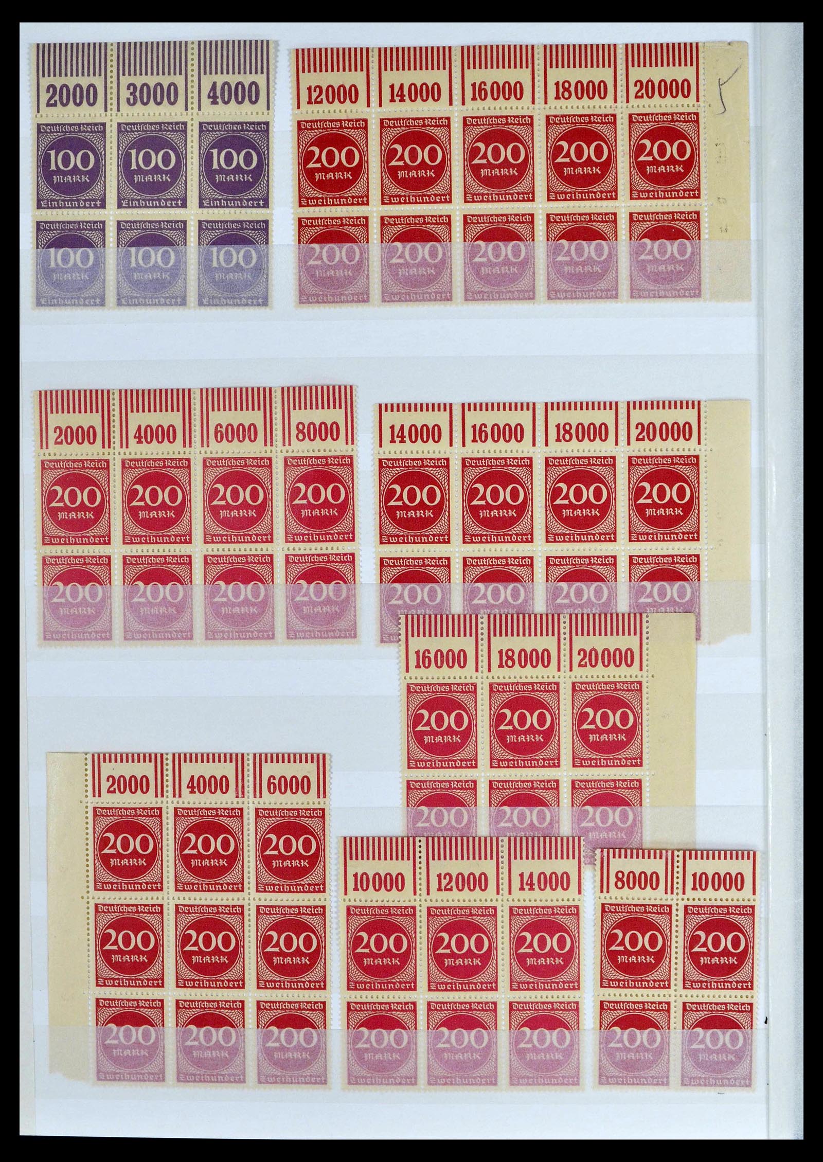 39254 0042 - Stamp collection 39254 German Reich MNH top margins.