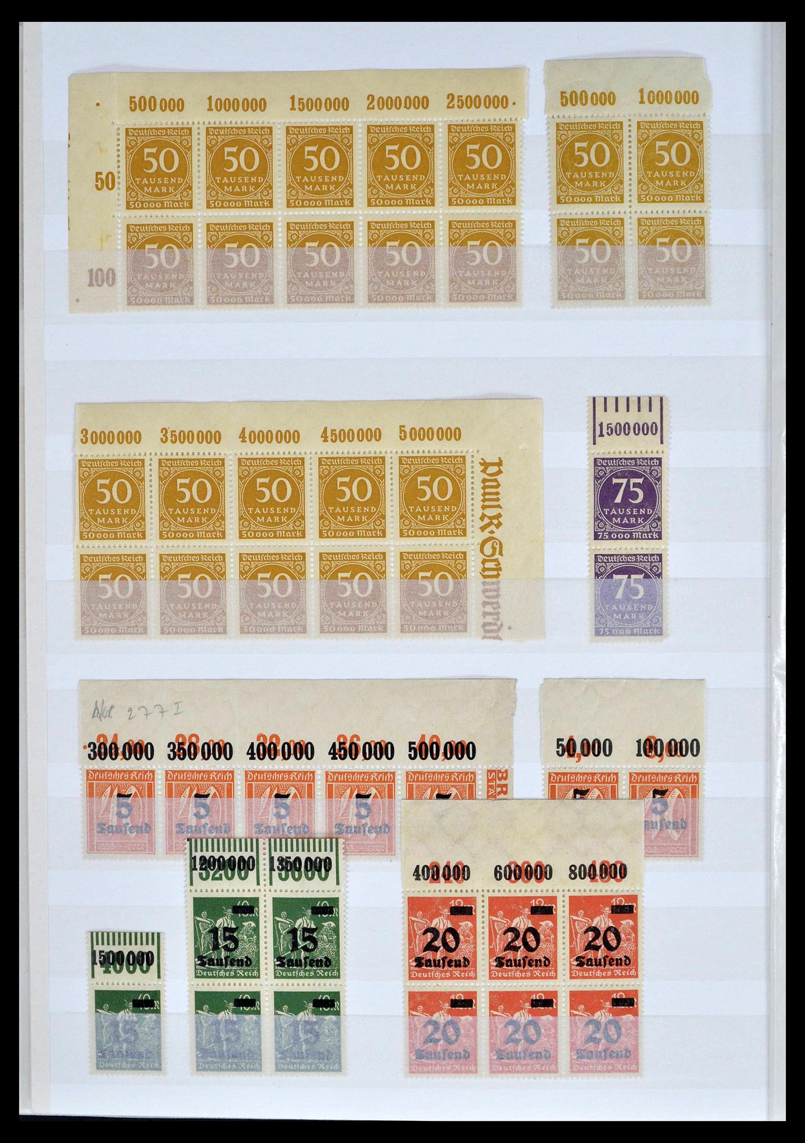 39254 0044 - Postzegelverzameling 39254 Duitse Rijk postfrisse bovenranden.