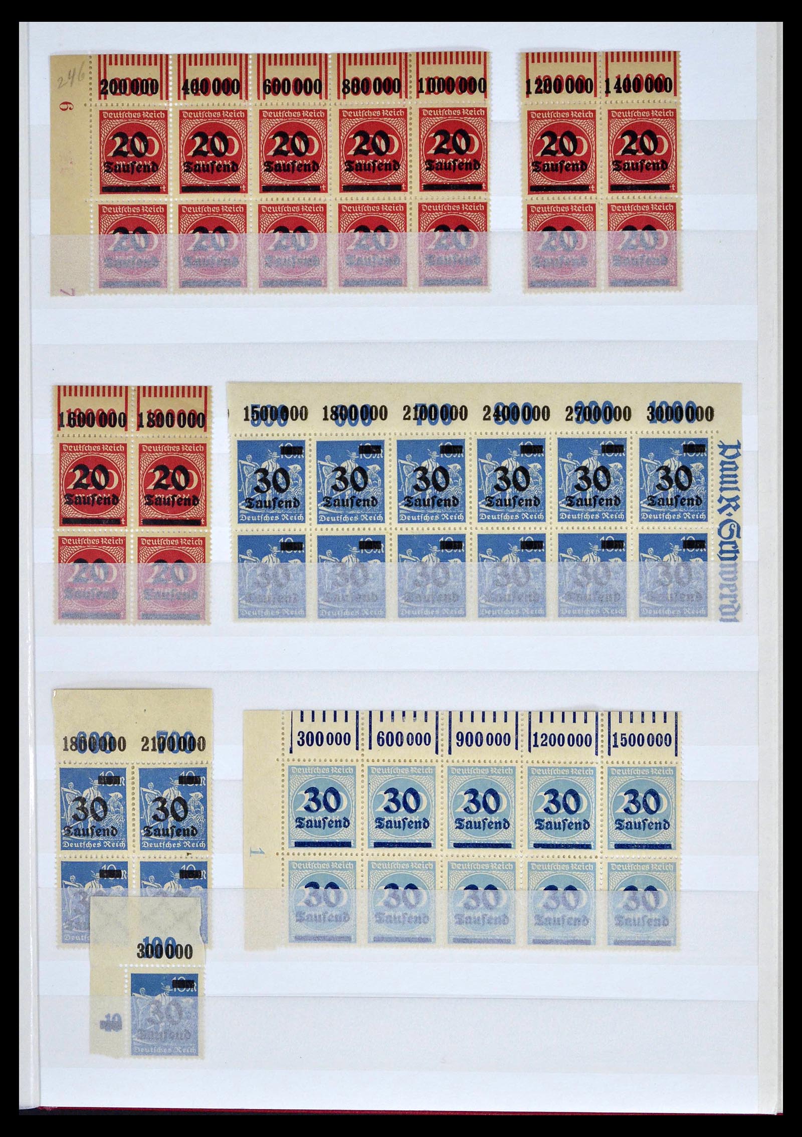 39254 0045 - Stamp collection 39254 German Reich MNH top margins.