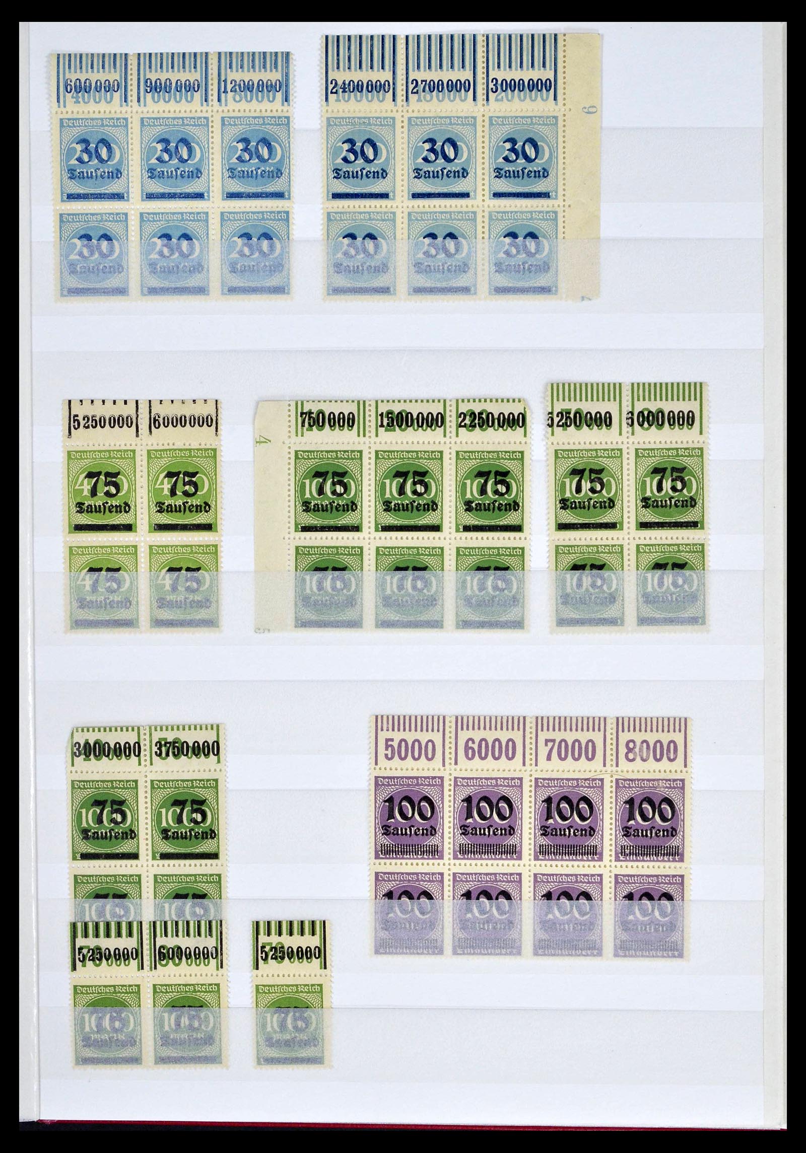 39254 0047 - Stamp collection 39254 German Reich MNH top margins.