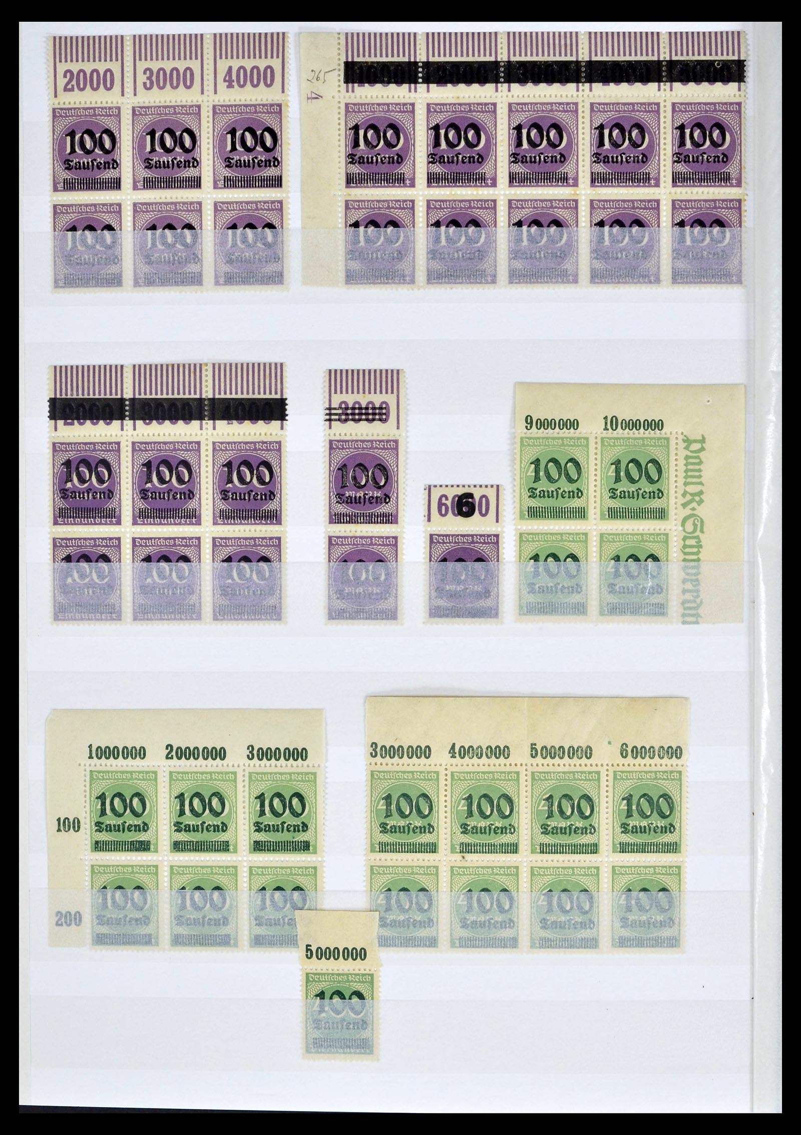39254 0048 - Postzegelverzameling 39254 Duitse Rijk postfrisse bovenranden.