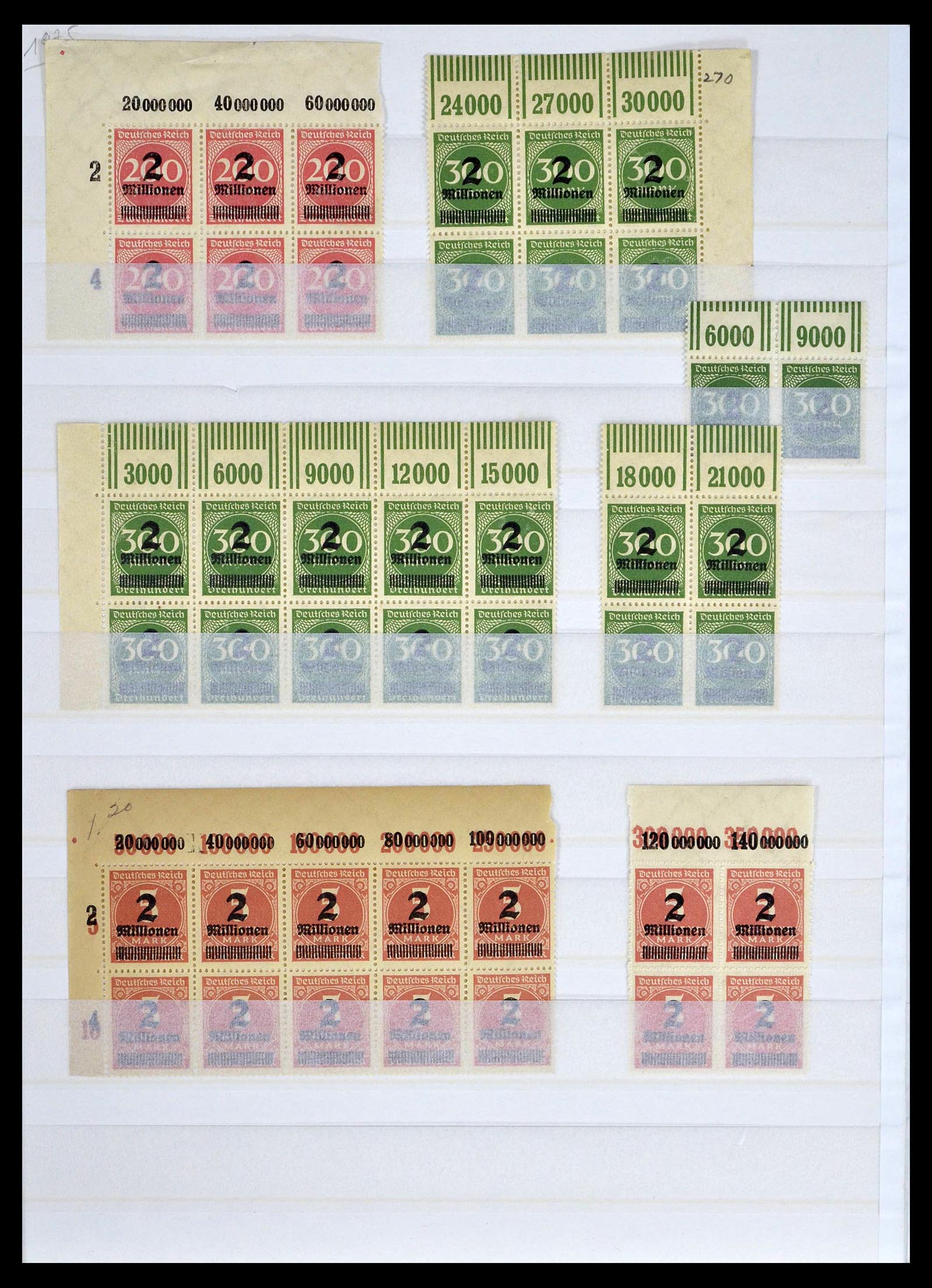 39254 0063 - Postzegelverzameling 39254 Duitse Rijk postfrisse bovenranden.