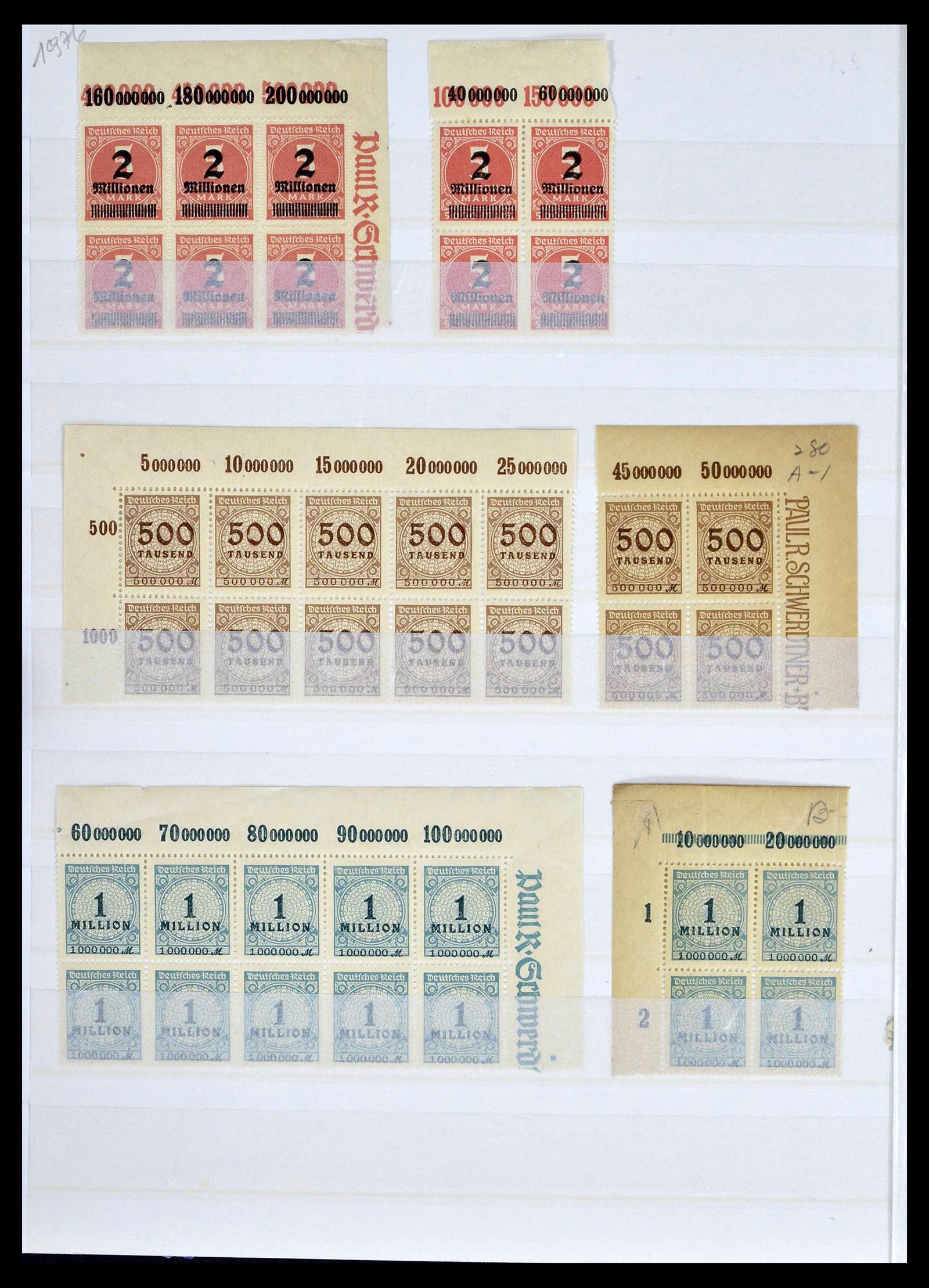 39254 0064 - Postzegelverzameling 39254 Duitse Rijk postfrisse bovenranden.