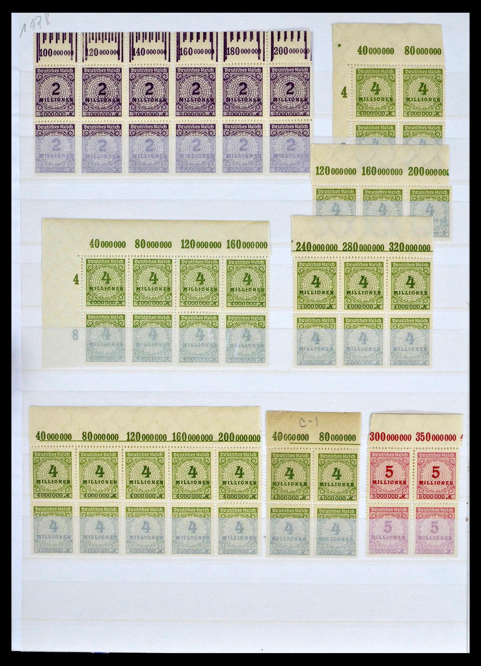39254 0066 - Postzegelverzameling 39254 Duitse Rijk postfrisse bovenranden.