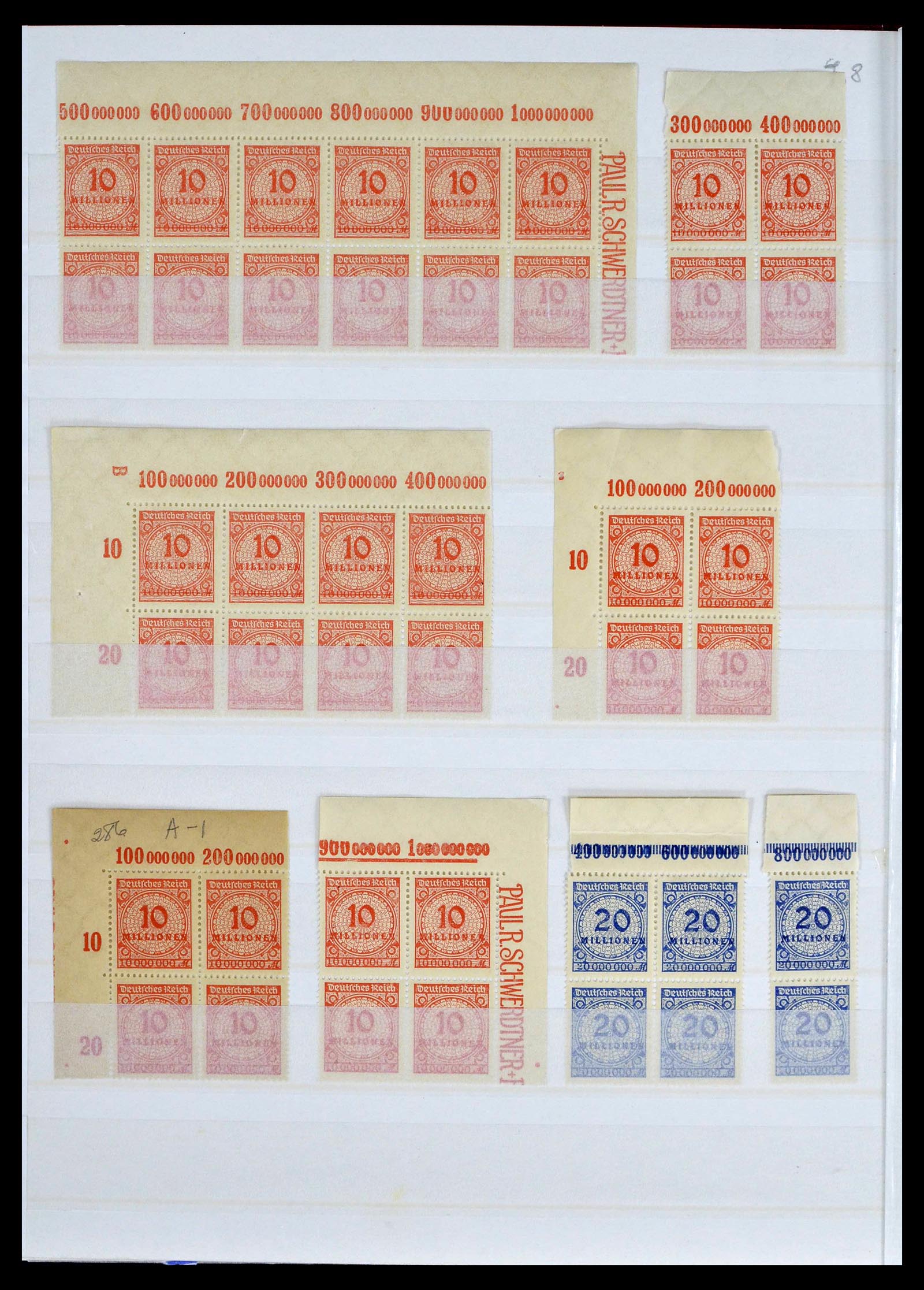 39254 0068 - Postzegelverzameling 39254 Duitse Rijk postfrisse bovenranden.