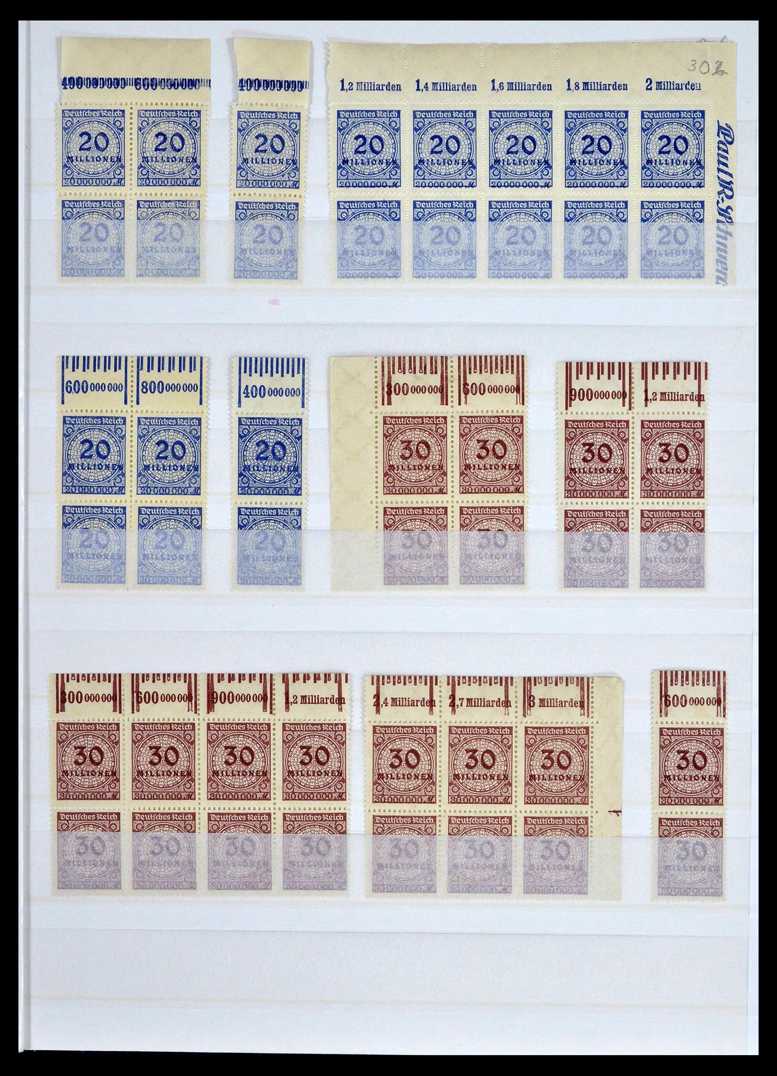 39254 0069 - Postzegelverzameling 39254 Duitse Rijk postfrisse bovenranden.