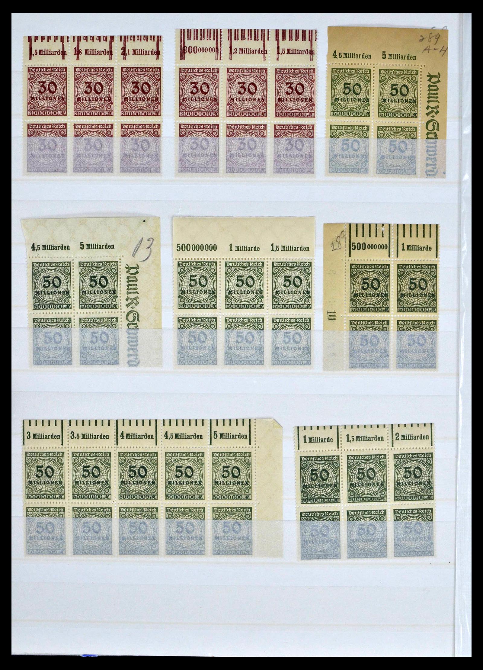 39254 0070 - Postzegelverzameling 39254 Duitse Rijk postfrisse bovenranden.