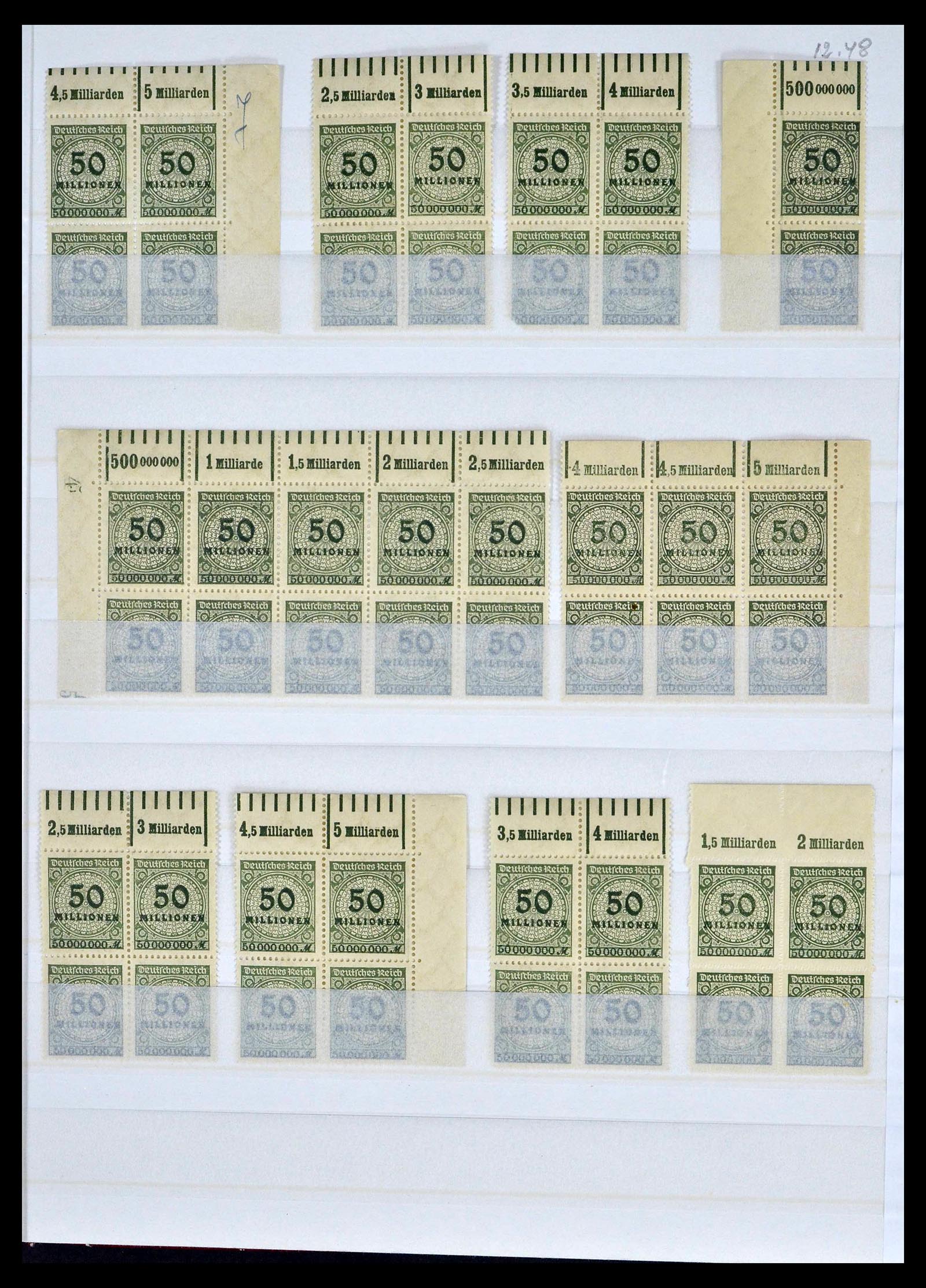 39254 0071 - Postzegelverzameling 39254 Duitse Rijk postfrisse bovenranden.