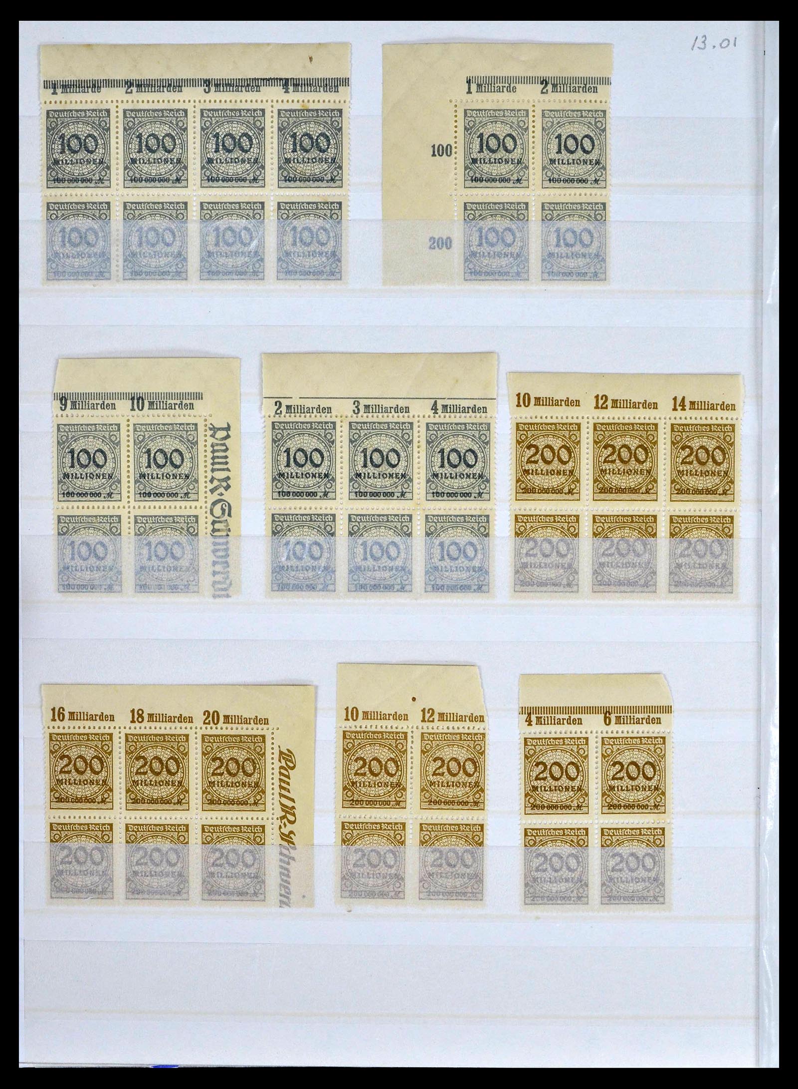 39254 0072 - Postzegelverzameling 39254 Duitse Rijk postfrisse bovenranden.