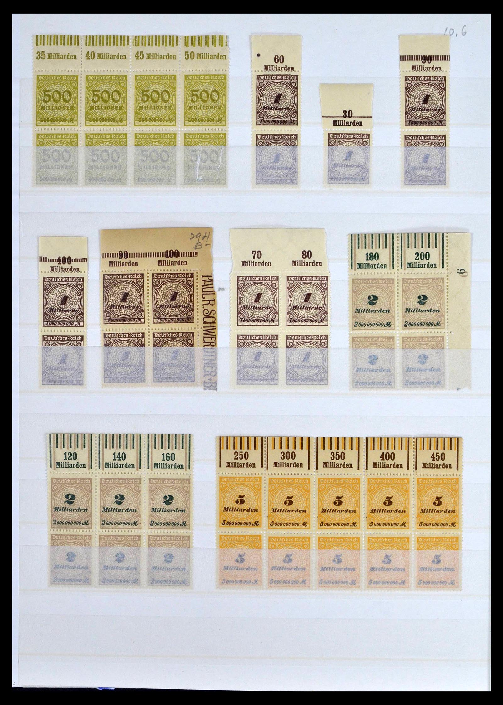 39254 0074 - Postzegelverzameling 39254 Duitse Rijk postfrisse bovenranden.