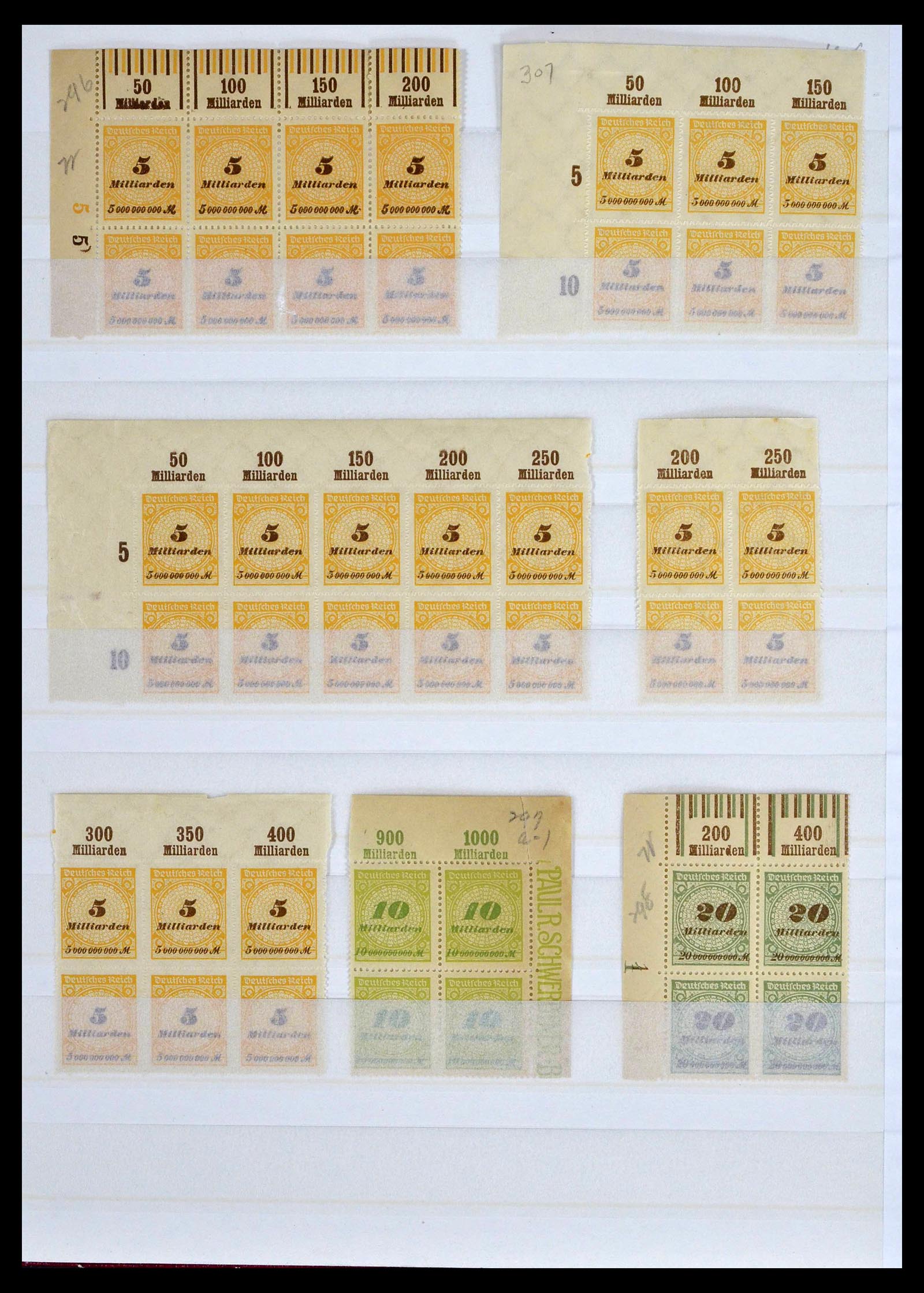 39254 0075 - Postzegelverzameling 39254 Duitse Rijk postfrisse bovenranden.
