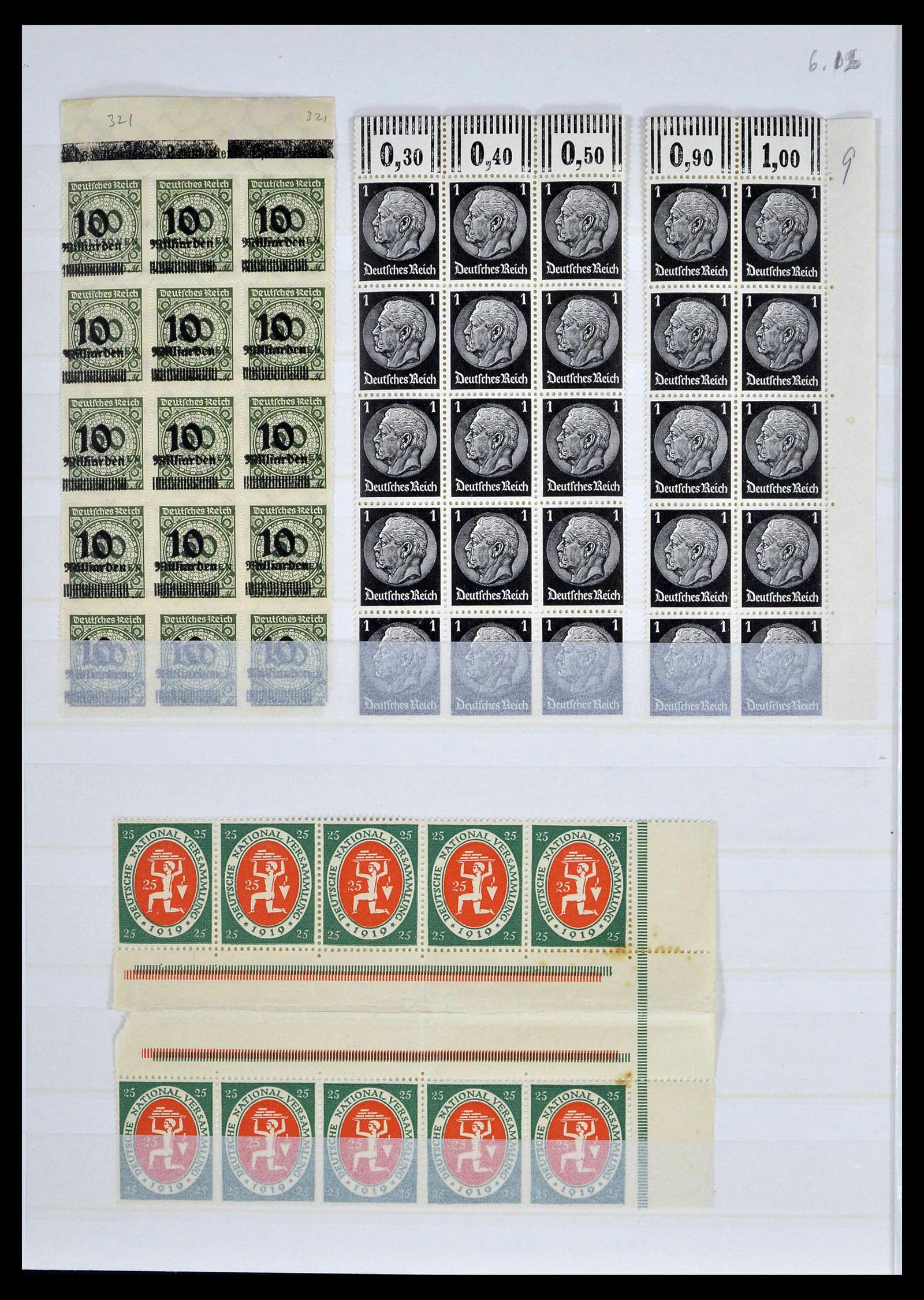 39254 0078 - Postzegelverzameling 39254 Duitse Rijk postfrisse bovenranden.