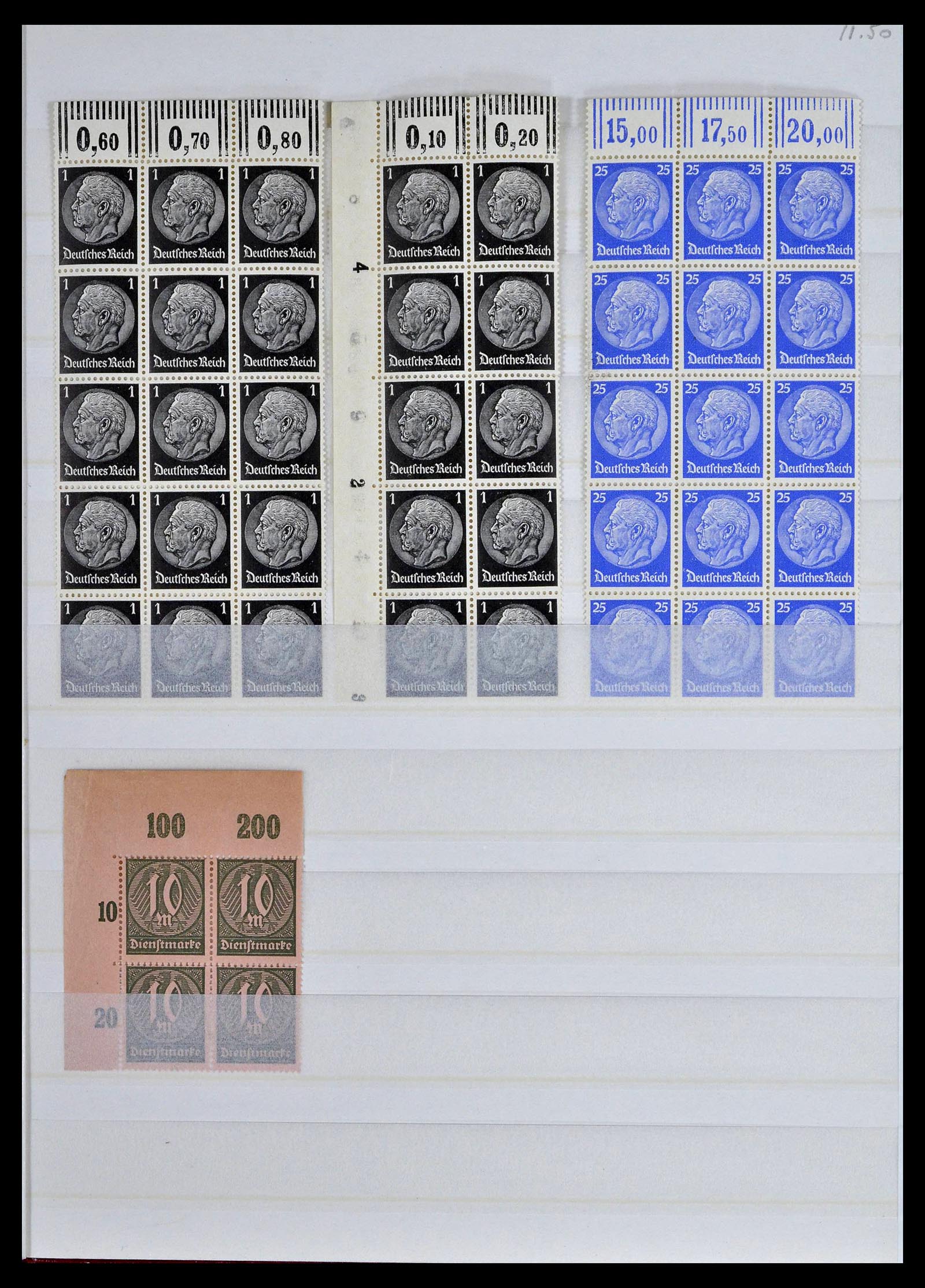 39254 0079 - Postzegelverzameling 39254 Duitse Rijk postfrisse bovenranden.