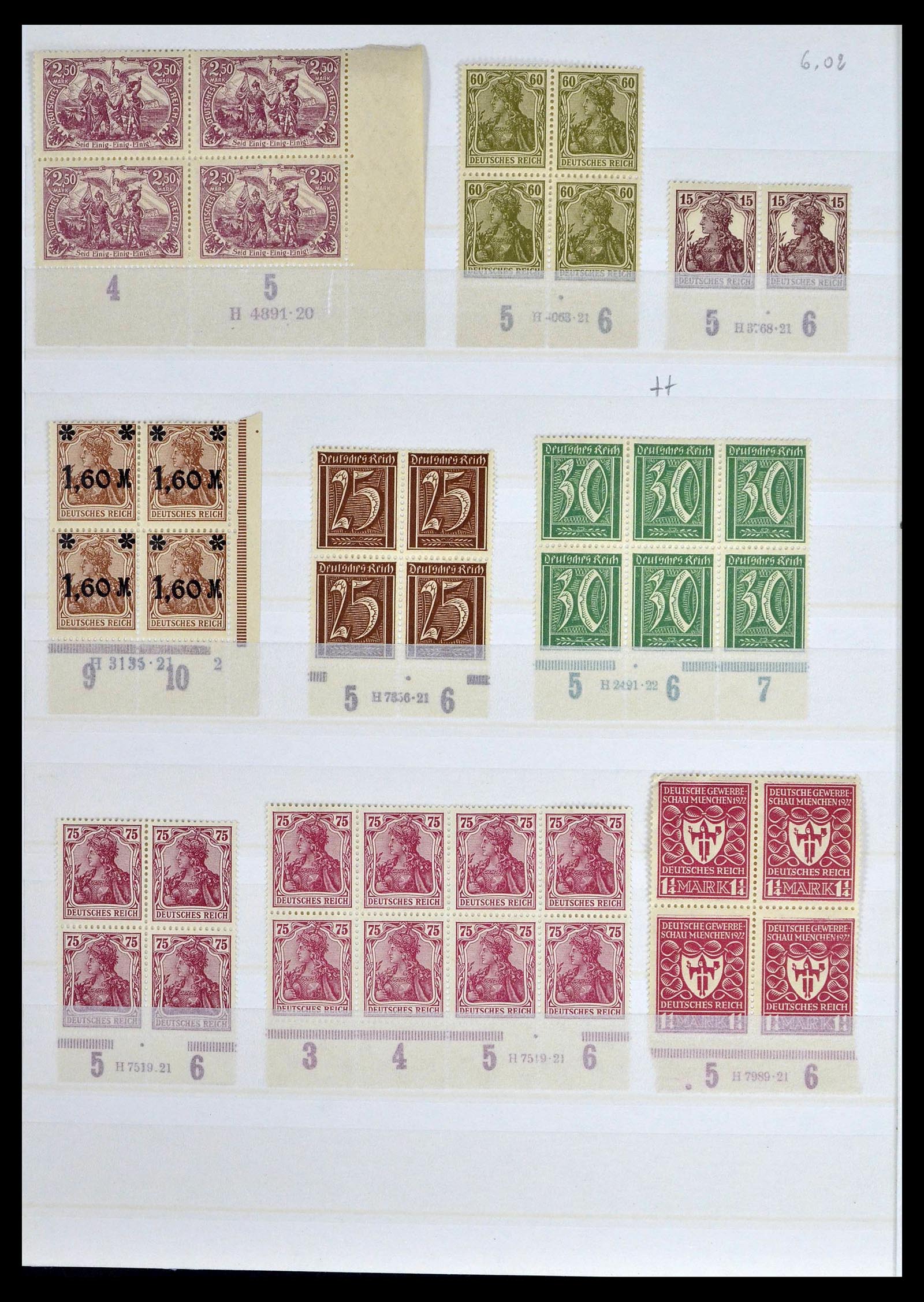 39254 0080 - Postzegelverzameling 39254 Duitse Rijk postfrisse bovenranden.