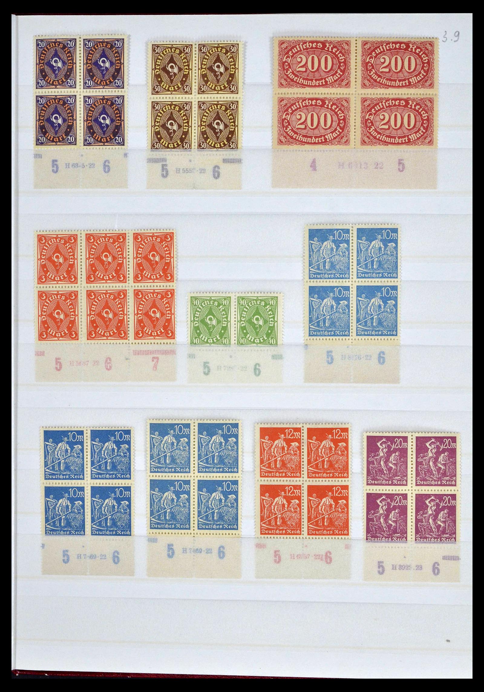 39254 0081 - Stamp collection 39254 German Reich MNH top margins.