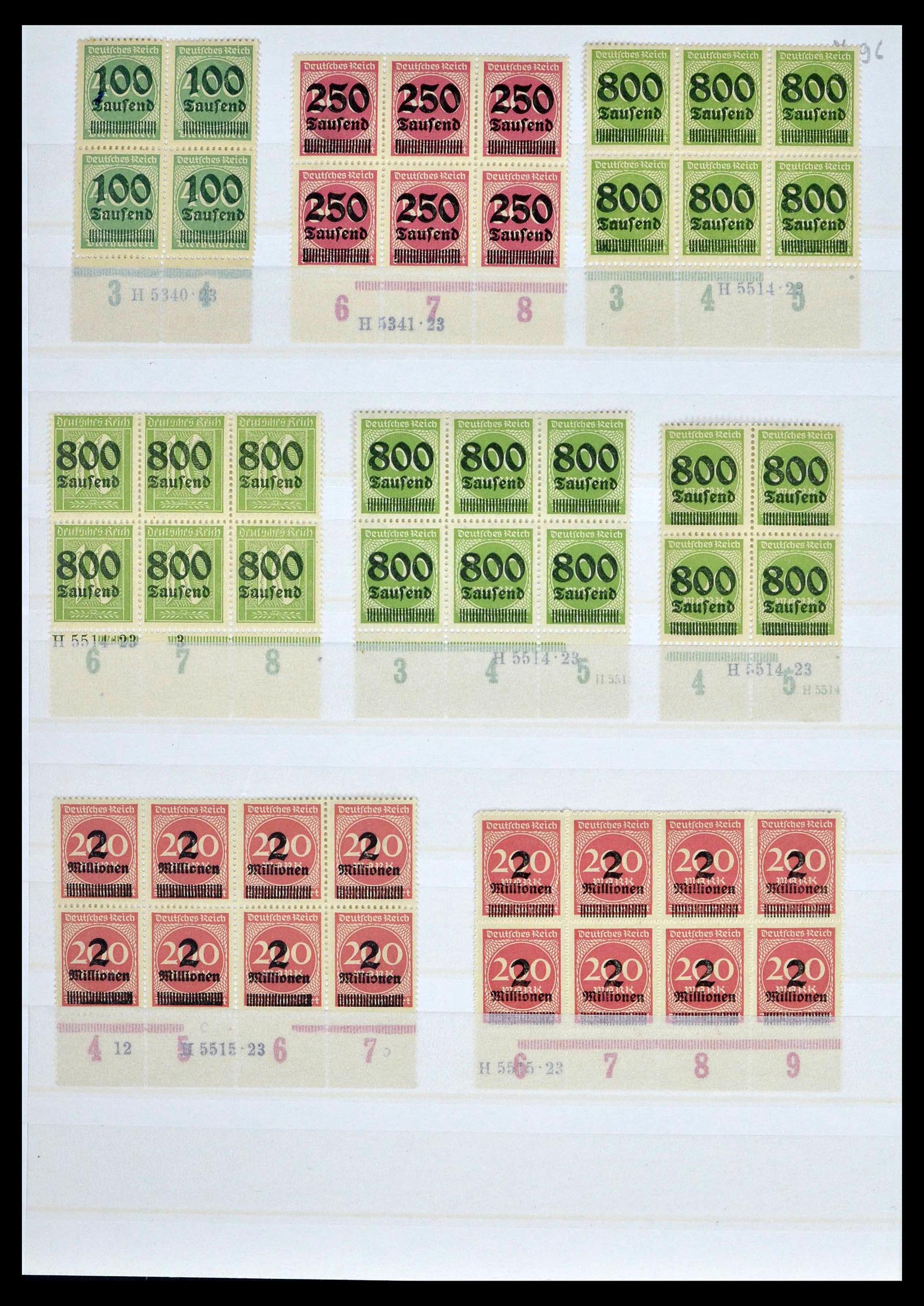 39254 0084 - Stamp collection 39254 German Reich MNH top margins.