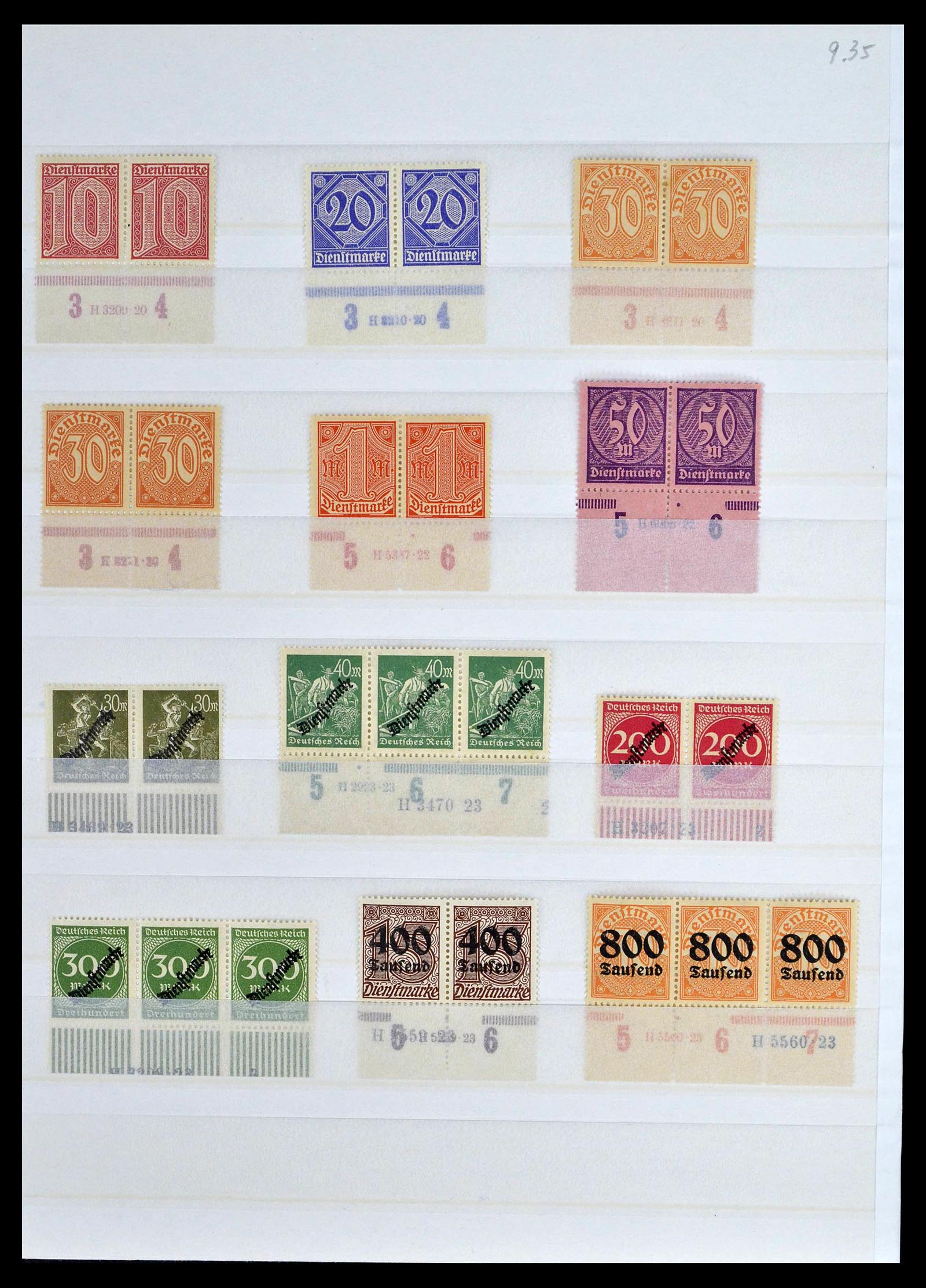 39254 0089 - Postzegelverzameling 39254 Duitse Rijk postfrisse bovenranden.