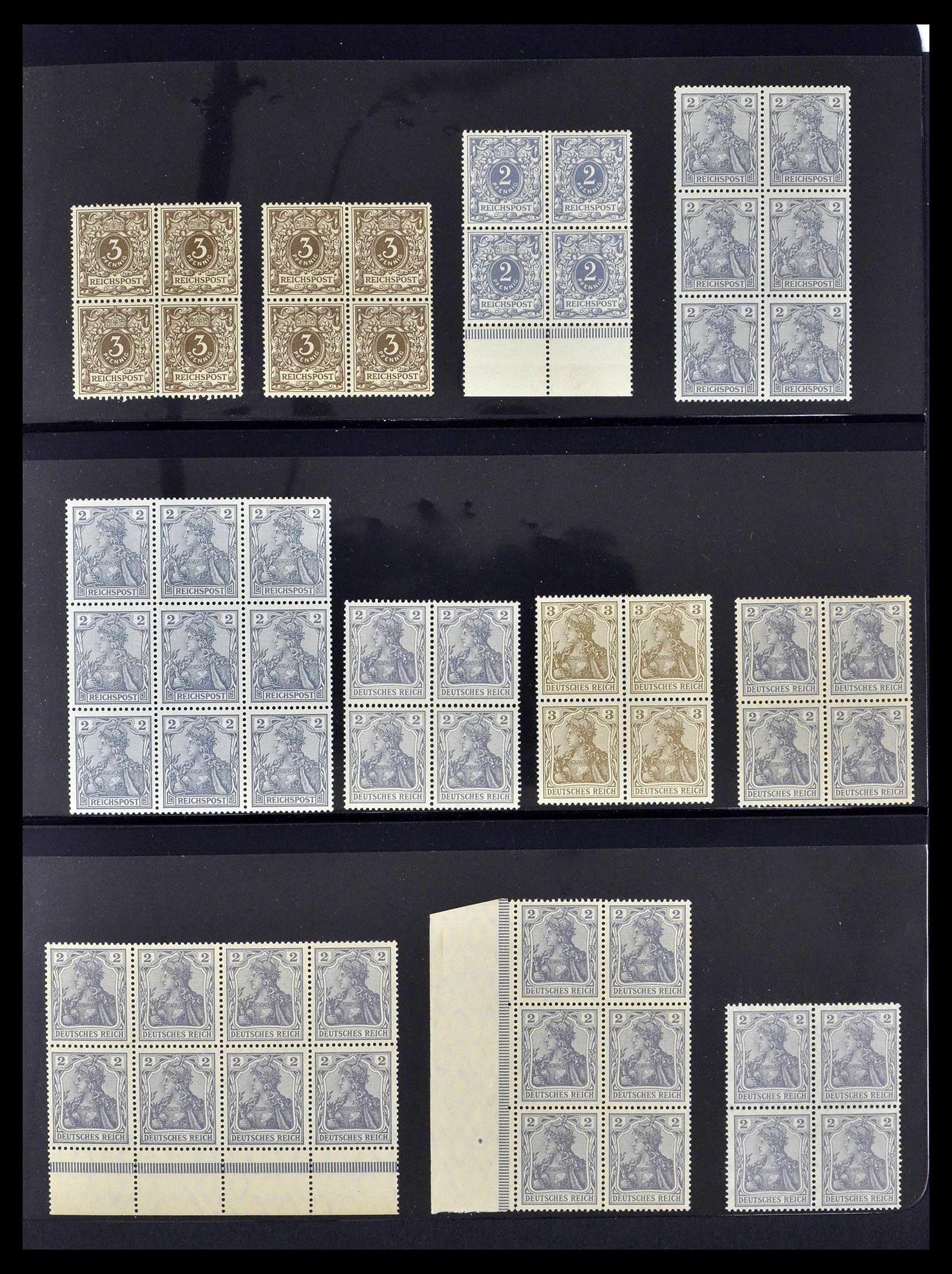 39255 0001 - Postzegelverzameling 39255 Duitse Rijk postfrisse blokken van 4.