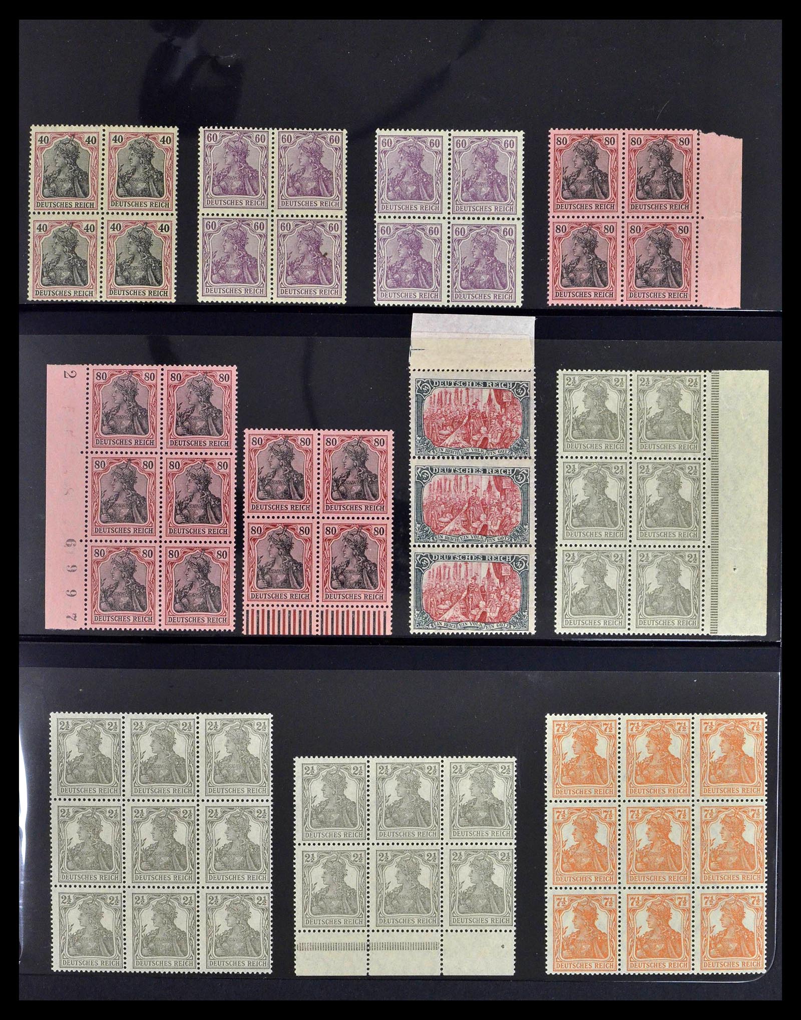 39255 0003 - Stamp collection 39255 German Reich MNH blocks of 4.