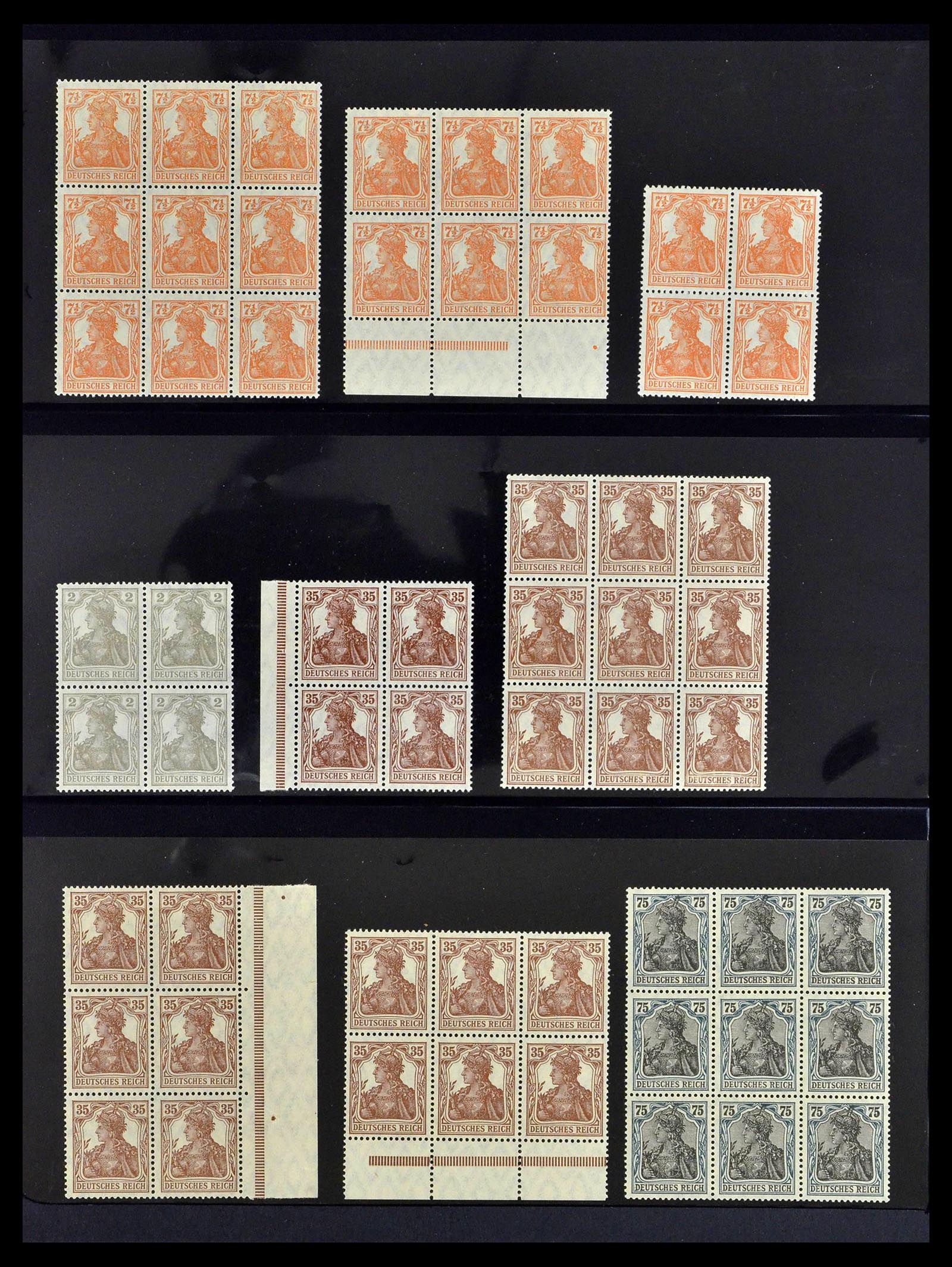 39255 0004 - Stamp collection 39255 German Reich MNH blocks of 4.