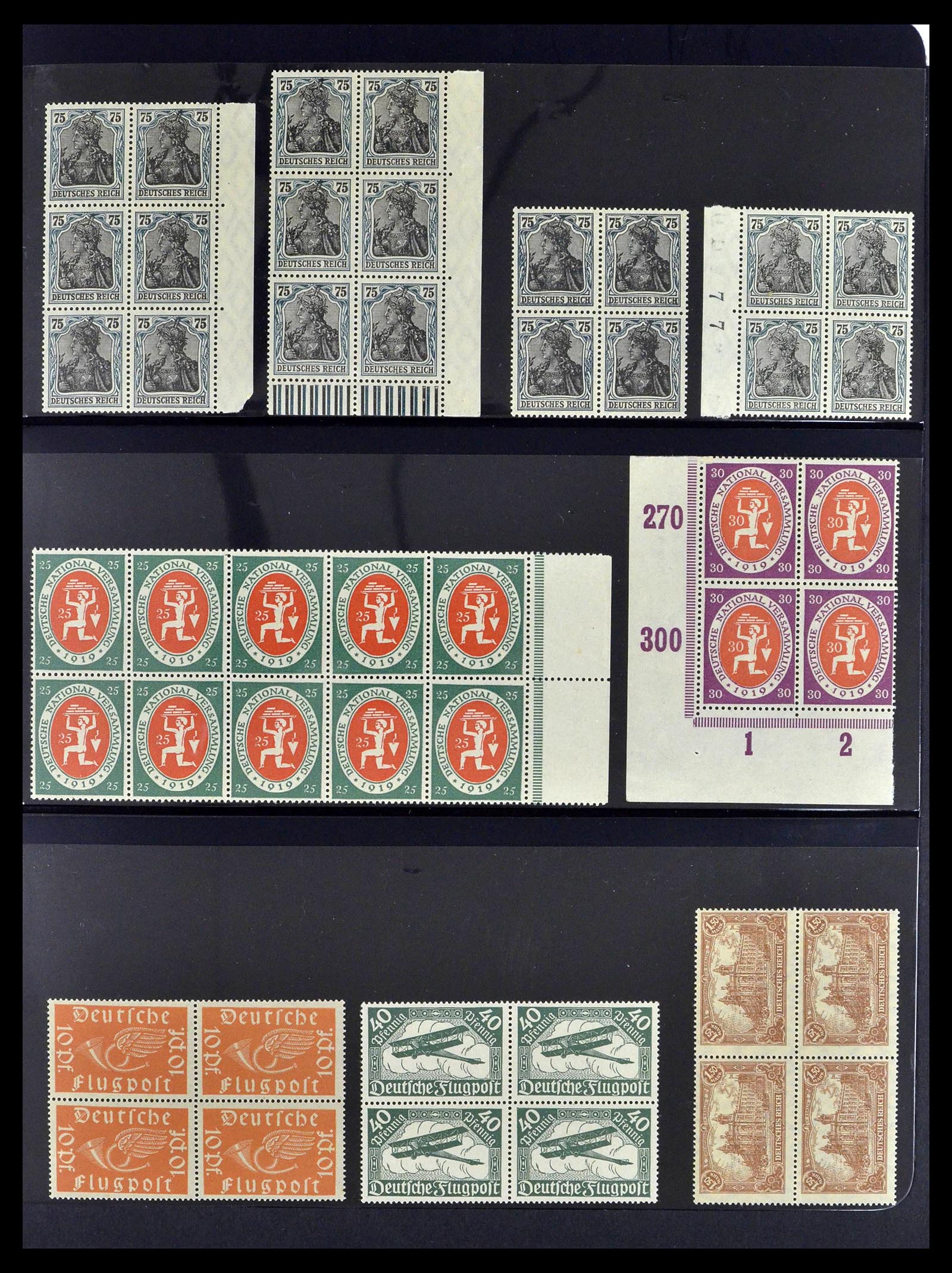 39255 0005 - Stamp collection 39255 German Reich MNH blocks of 4.