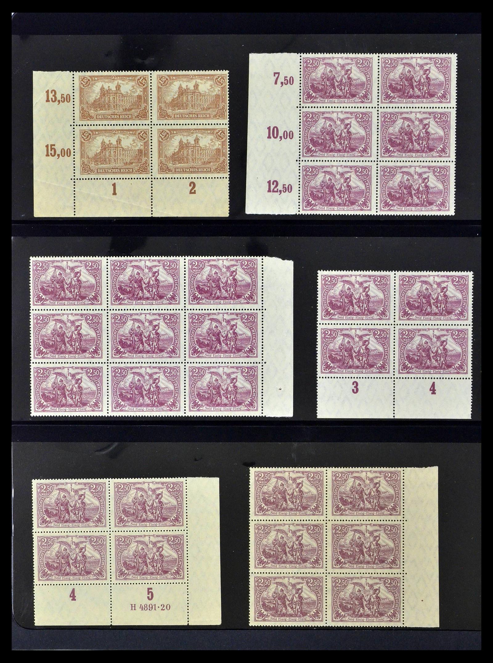 39255 0006 - Stamp collection 39255 German Reich MNH blocks of 4.