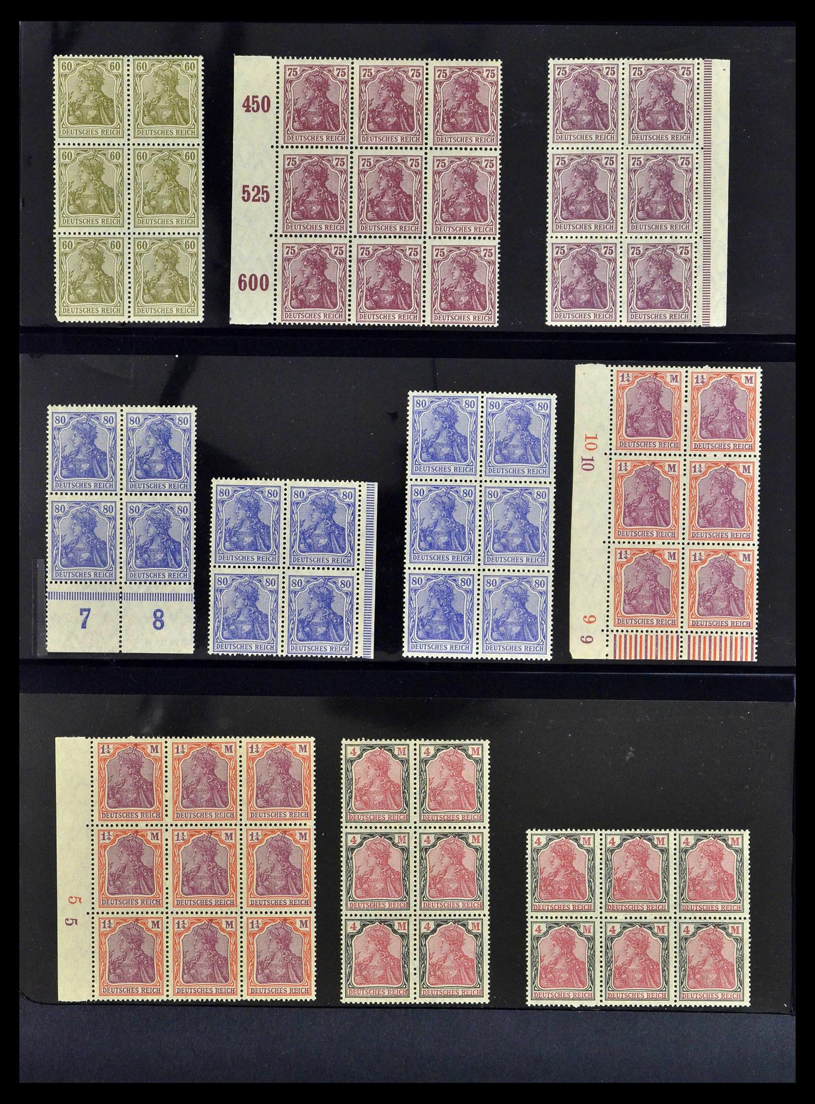 39255 0008 - Stamp collection 39255 German Reich MNH blocks of 4.