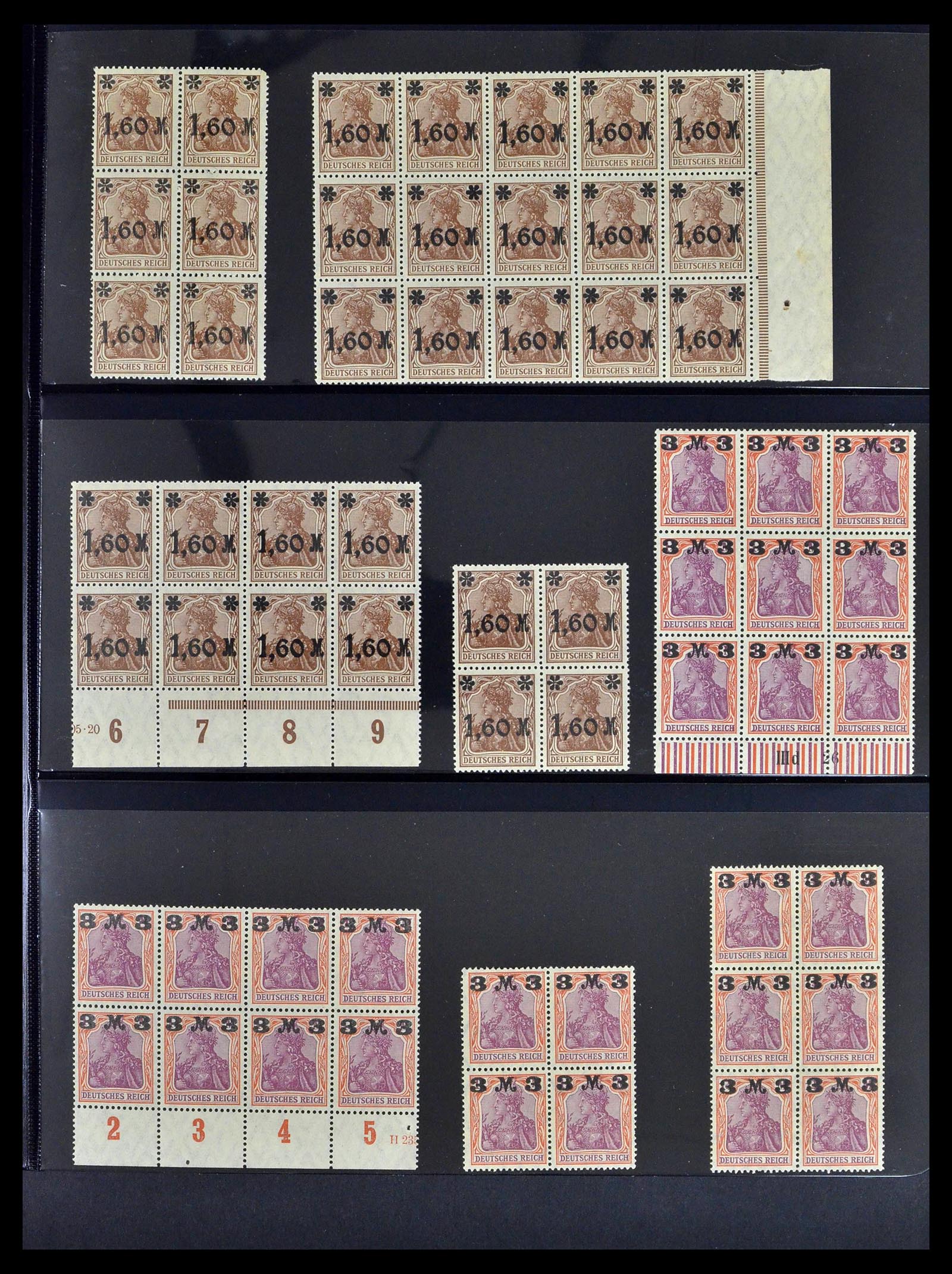39255 0009 - Postzegelverzameling 39255 Duitse Rijk postfrisse blokken van 4.
