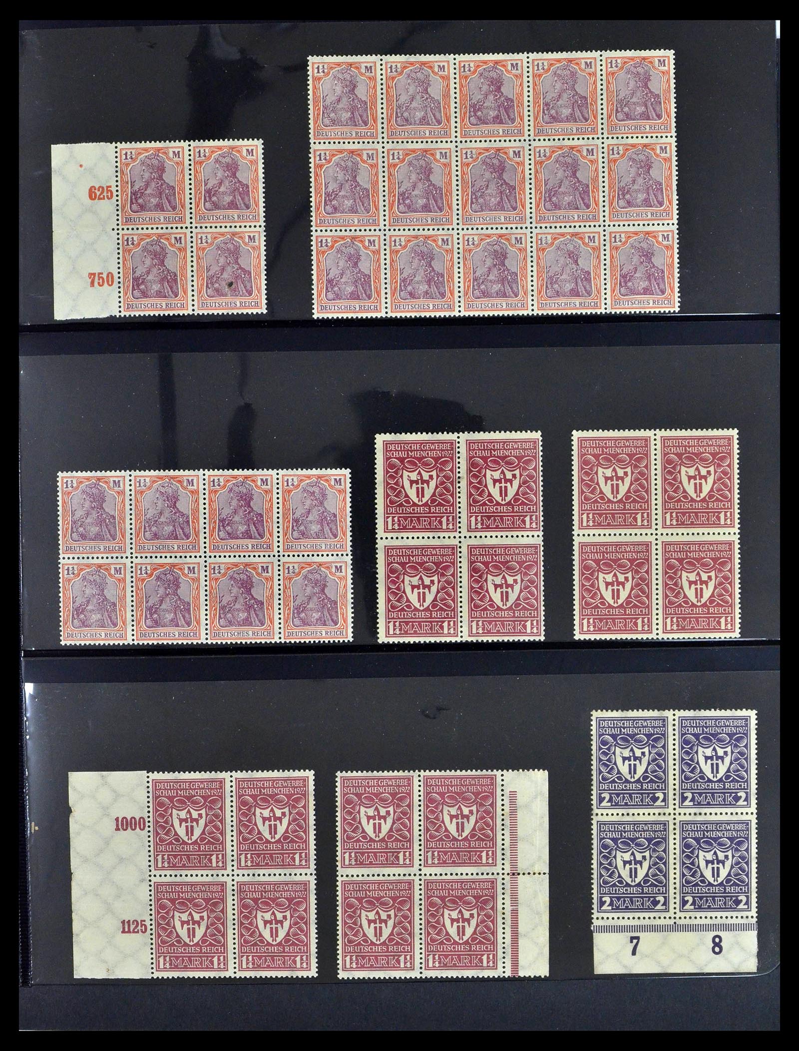 39255 0011 - Postzegelverzameling 39255 Duitse Rijk postfrisse blokken van 4.
