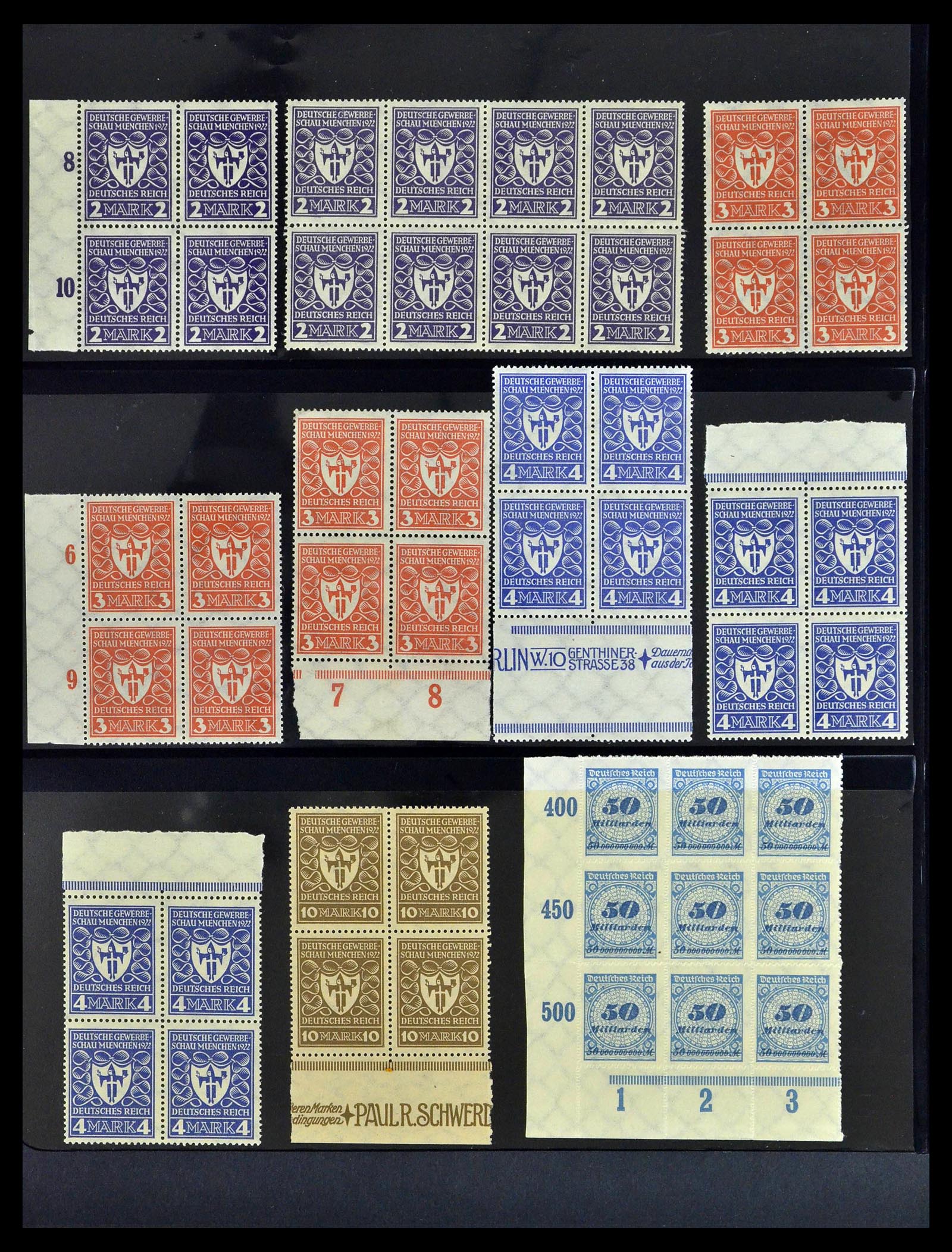 39255 0012 - Stamp collection 39255 German Reich MNH blocks of 4.