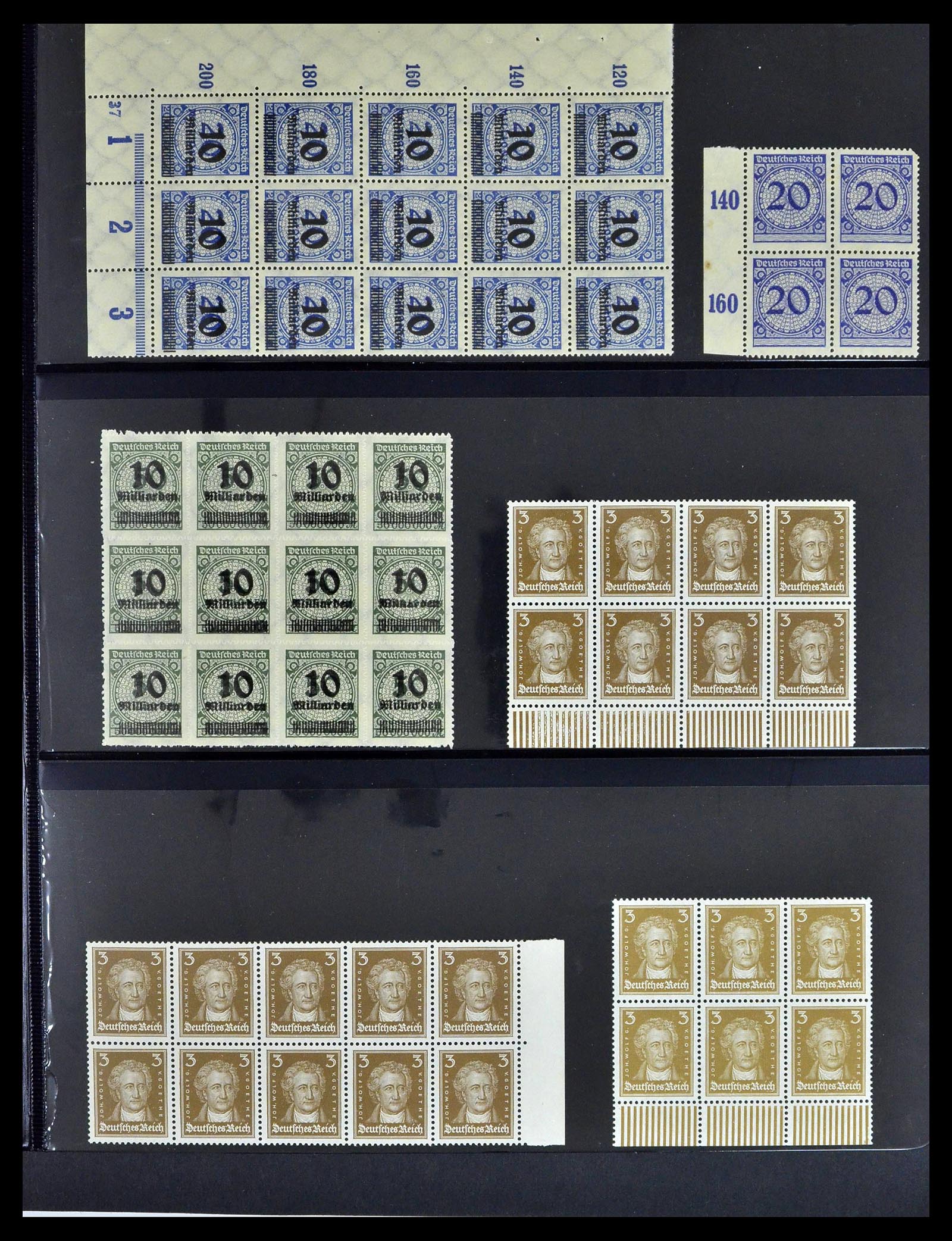 39255 0013 - Stamp collection 39255 German Reich MNH blocks of 4.
