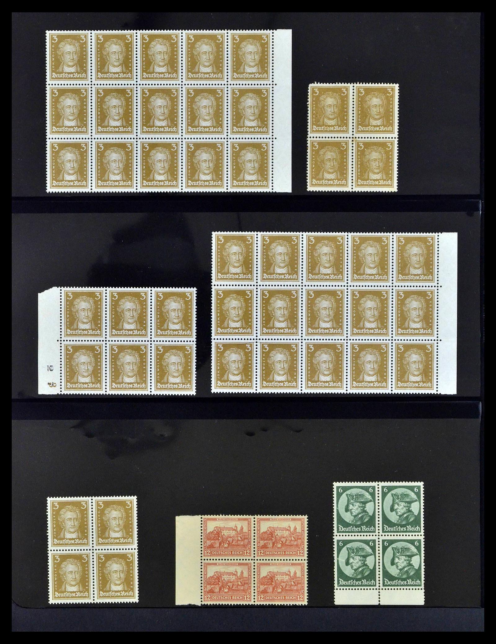 39255 0014 - Postzegelverzameling 39255 Duitse Rijk postfrisse blokken van 4.
