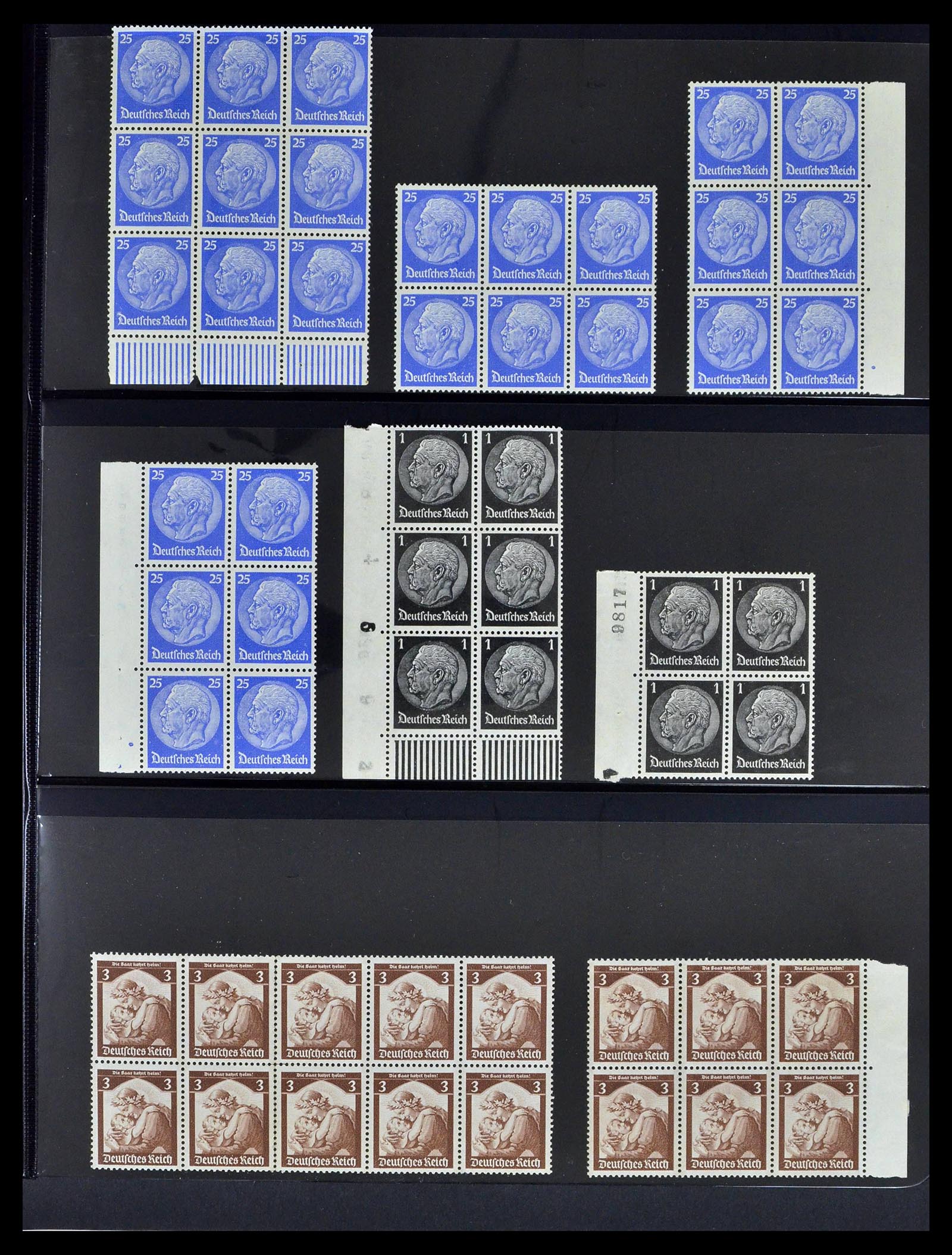 39255 0015 - Postzegelverzameling 39255 Duitse Rijk postfrisse blokken van 4.