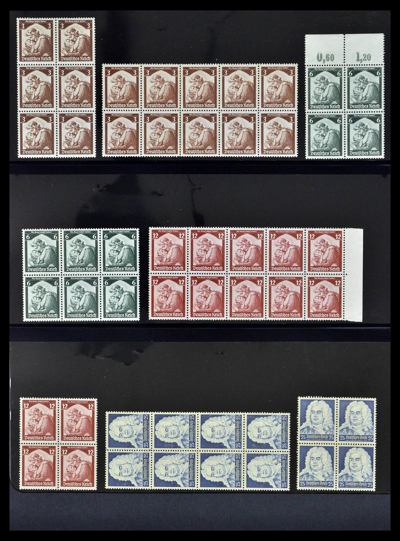 39255 0016 - Stamp collection 39255 German Reich MNH blocks of 4.