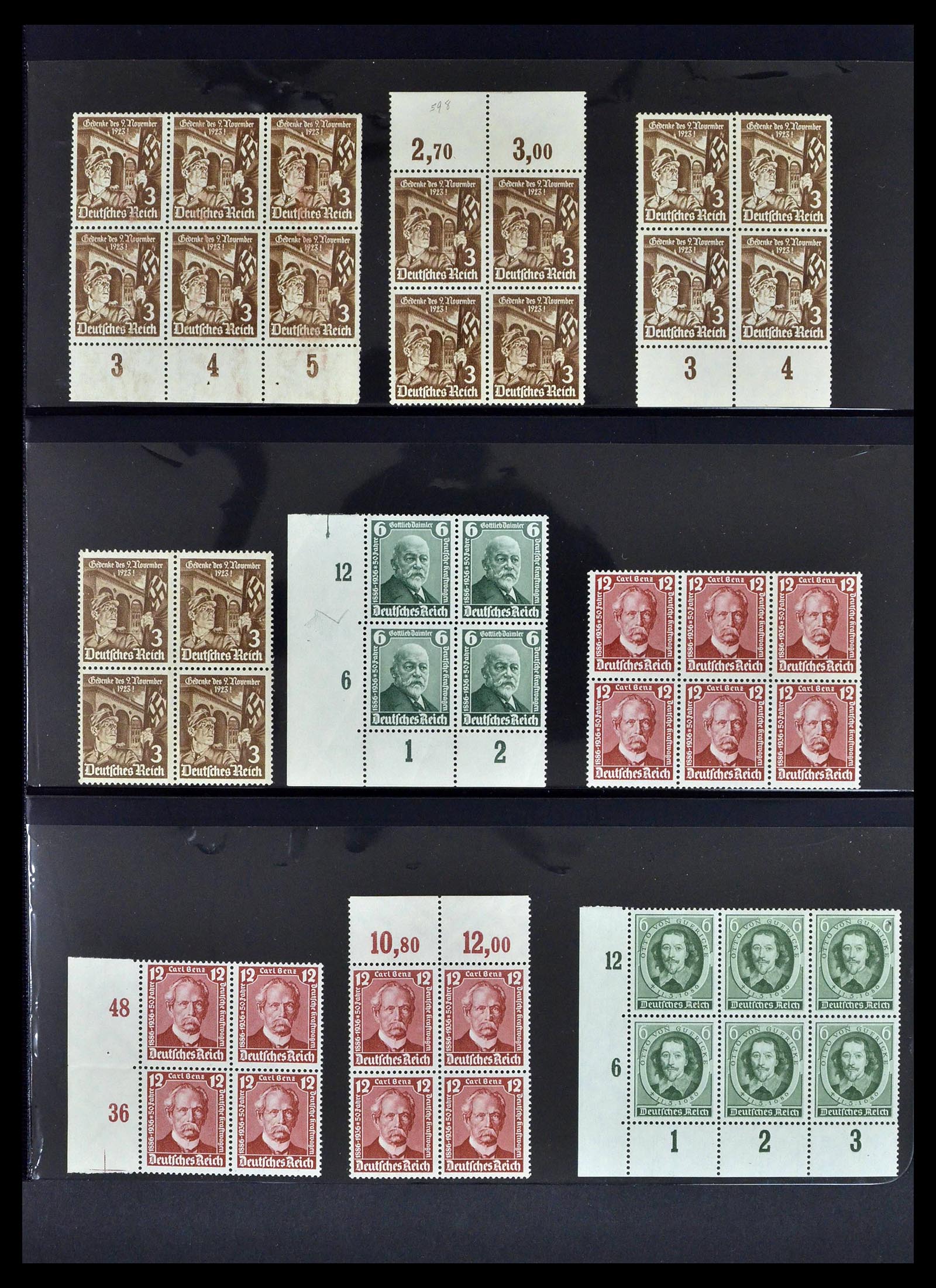 39255 0017 - Postzegelverzameling 39255 Duitse Rijk postfrisse blokken van 4.