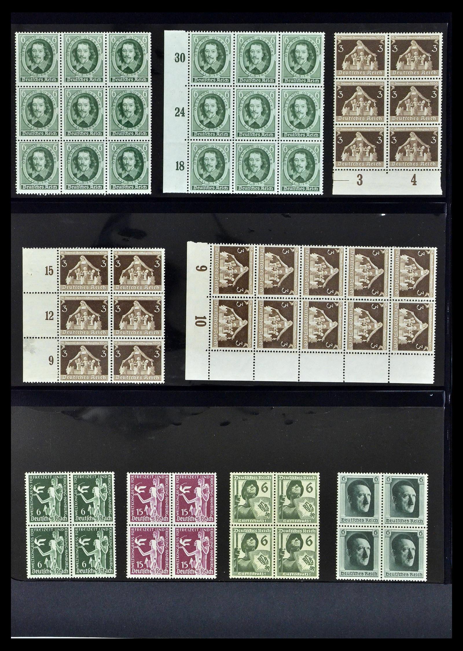 39255 0018 - Postzegelverzameling 39255 Duitse Rijk postfrisse blokken van 4.