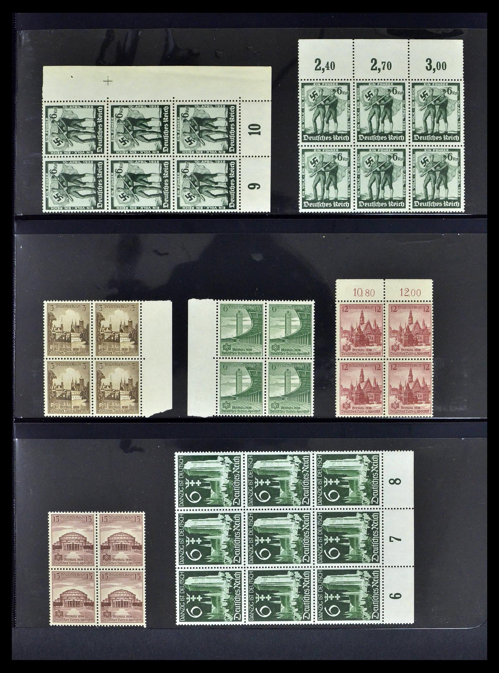 39255 0019 - Postzegelverzameling 39255 Duitse Rijk postfrisse blokken van 4.
