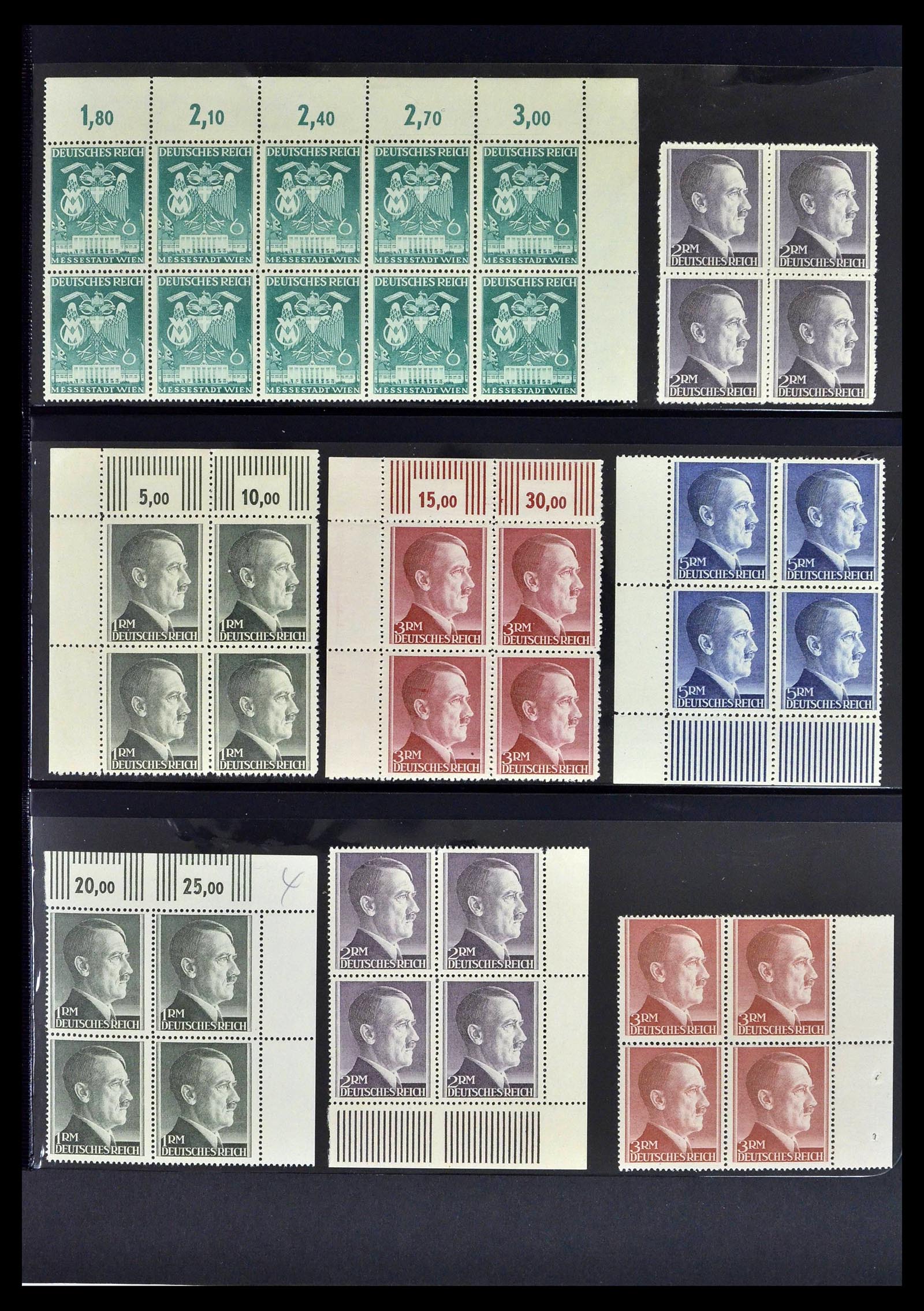 39255 0023 - Postzegelverzameling 39255 Duitse Rijk postfrisse blokken van 4.