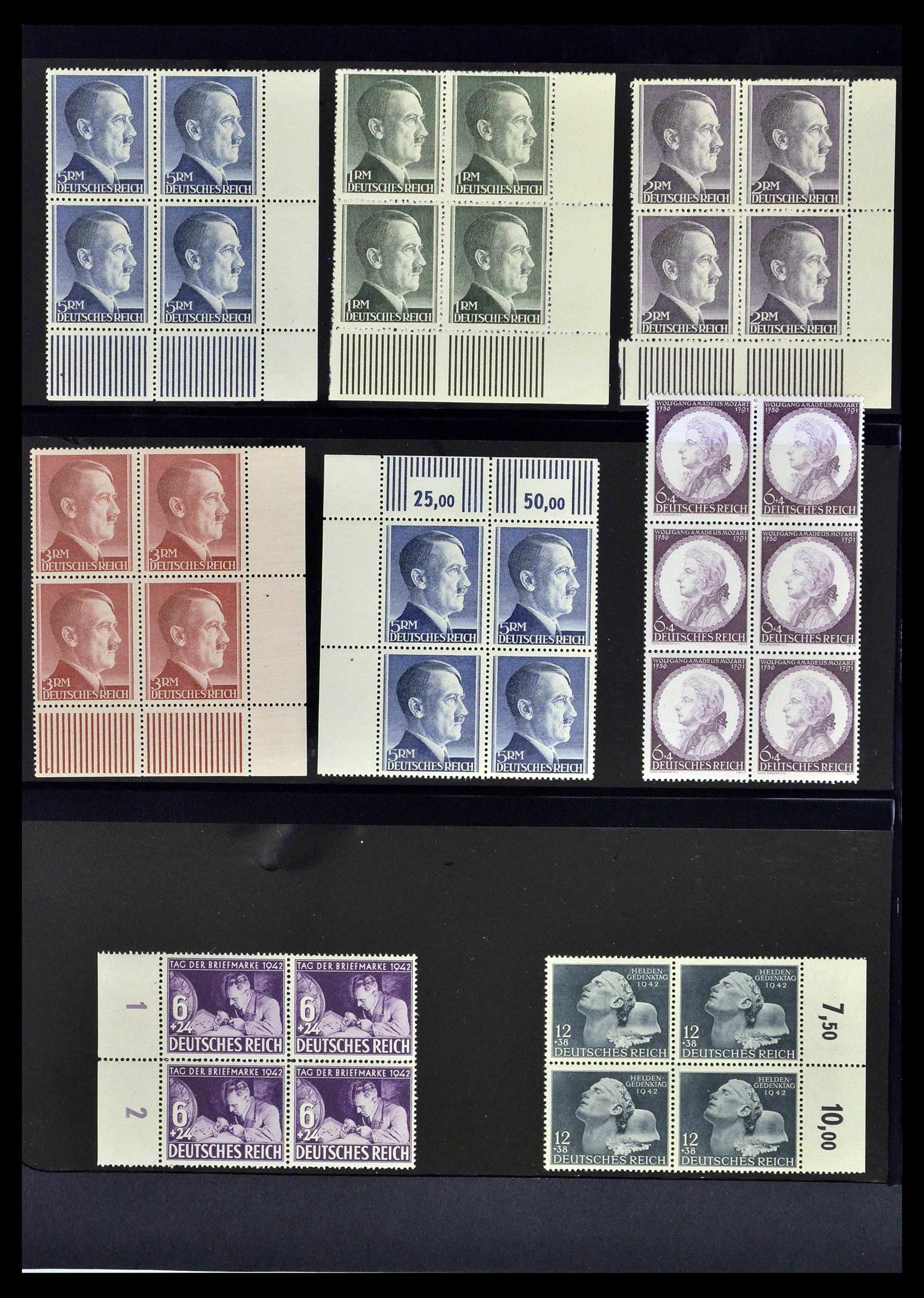 39255 0024 - Postzegelverzameling 39255 Duitse Rijk postfrisse blokken van 4.