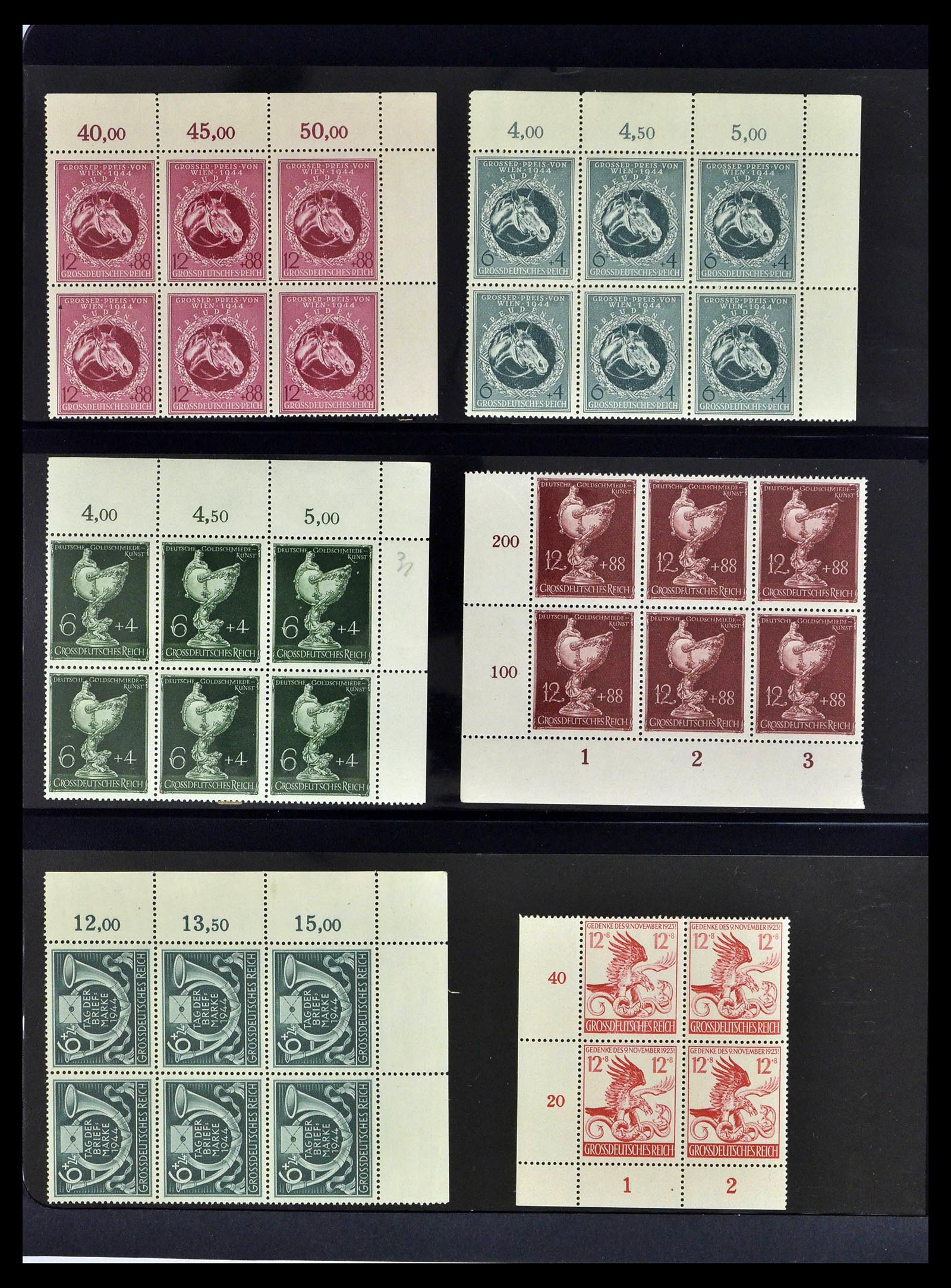 39255 0030 - Stamp collection 39255 German Reich MNH blocks of 4.