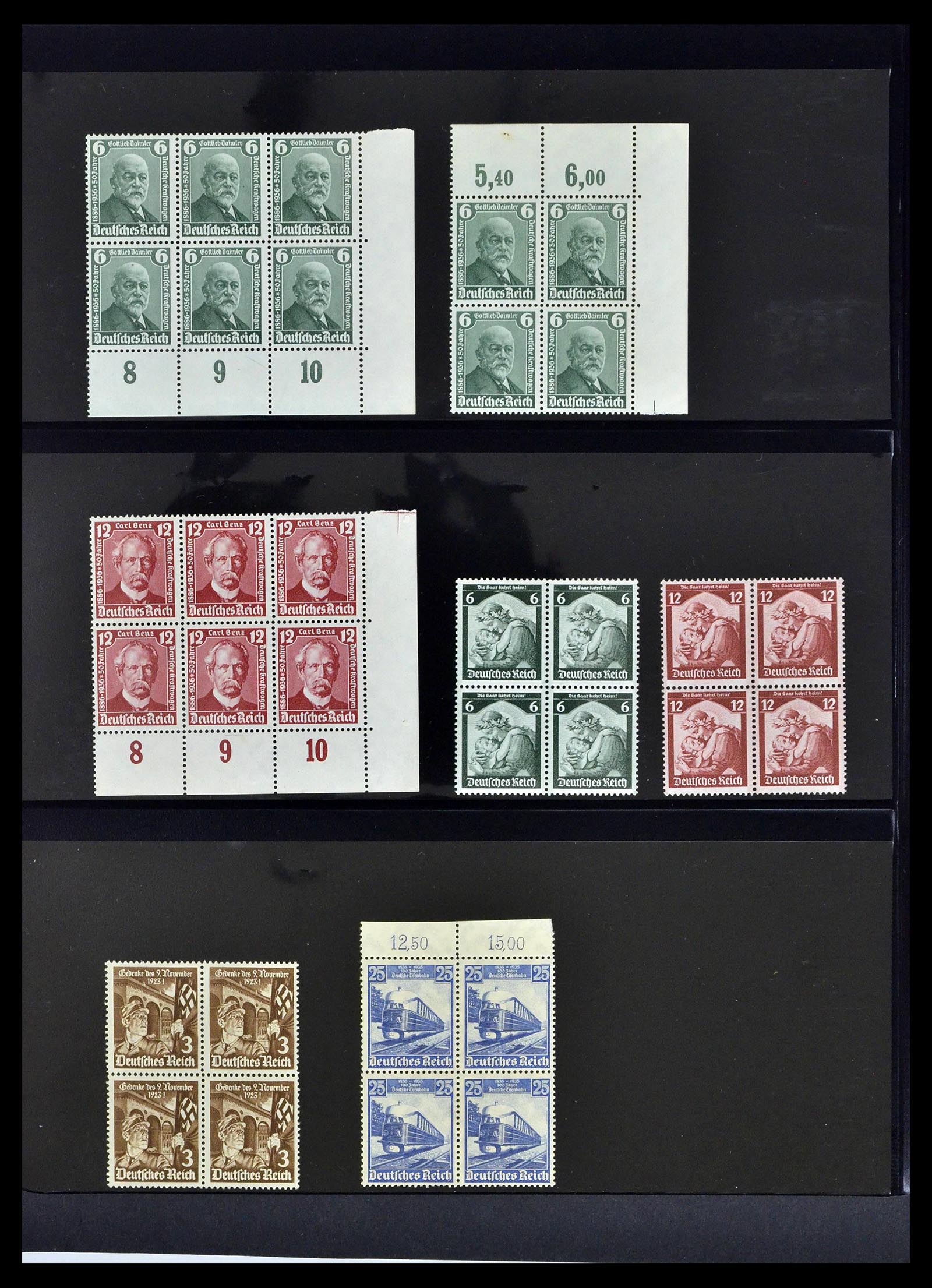 39255 0034 - Stamp collection 39255 German Reich MNH blocks of 4.