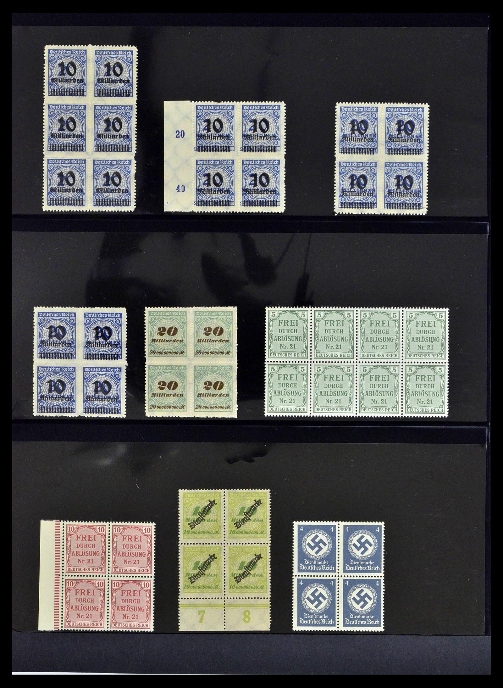 39255 0038 - Stamp collection 39255 German Reich MNH blocks of 4.