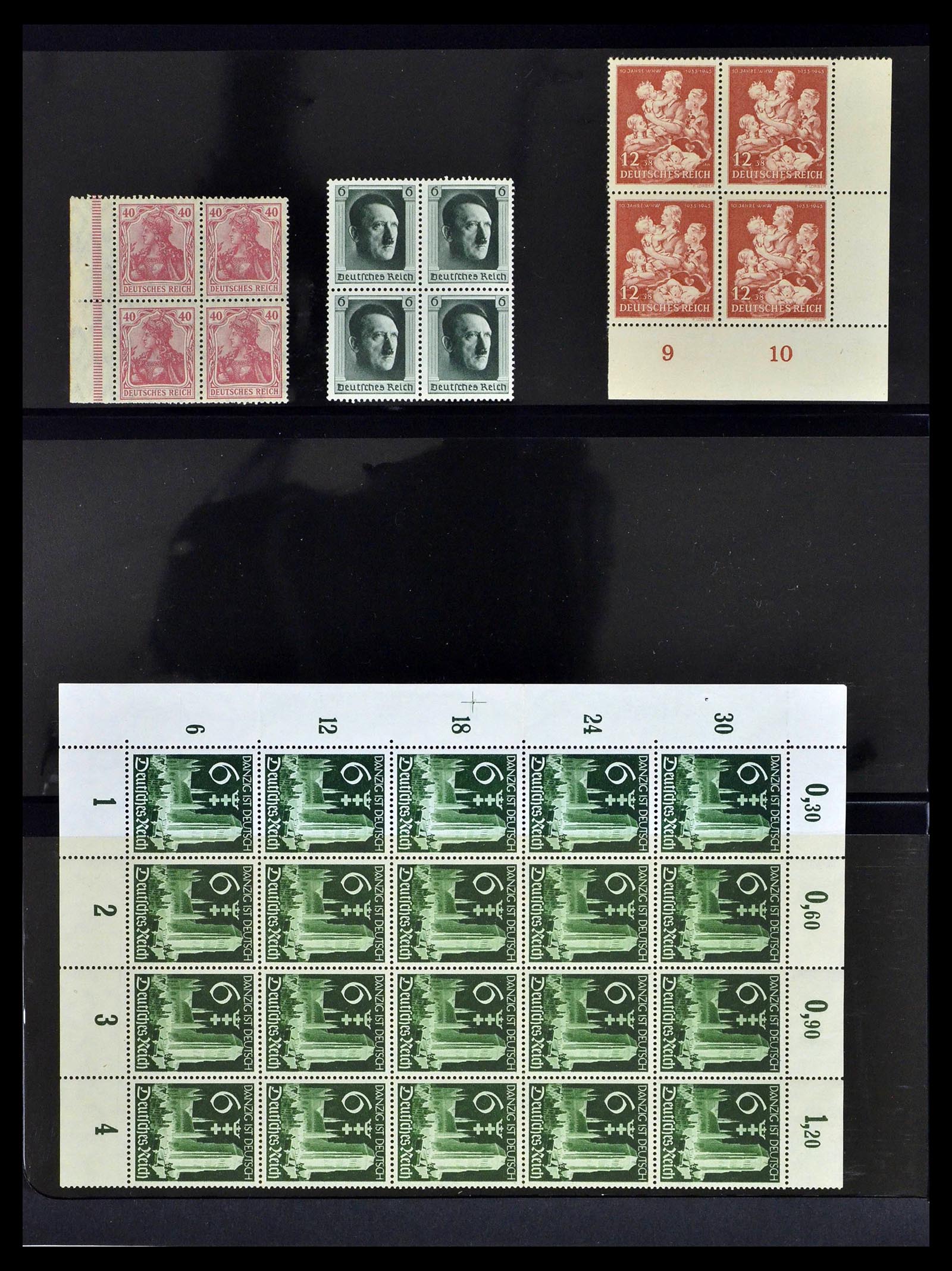 39255 0040 - Stamp collection 39255 German Reich MNH blocks of 4.