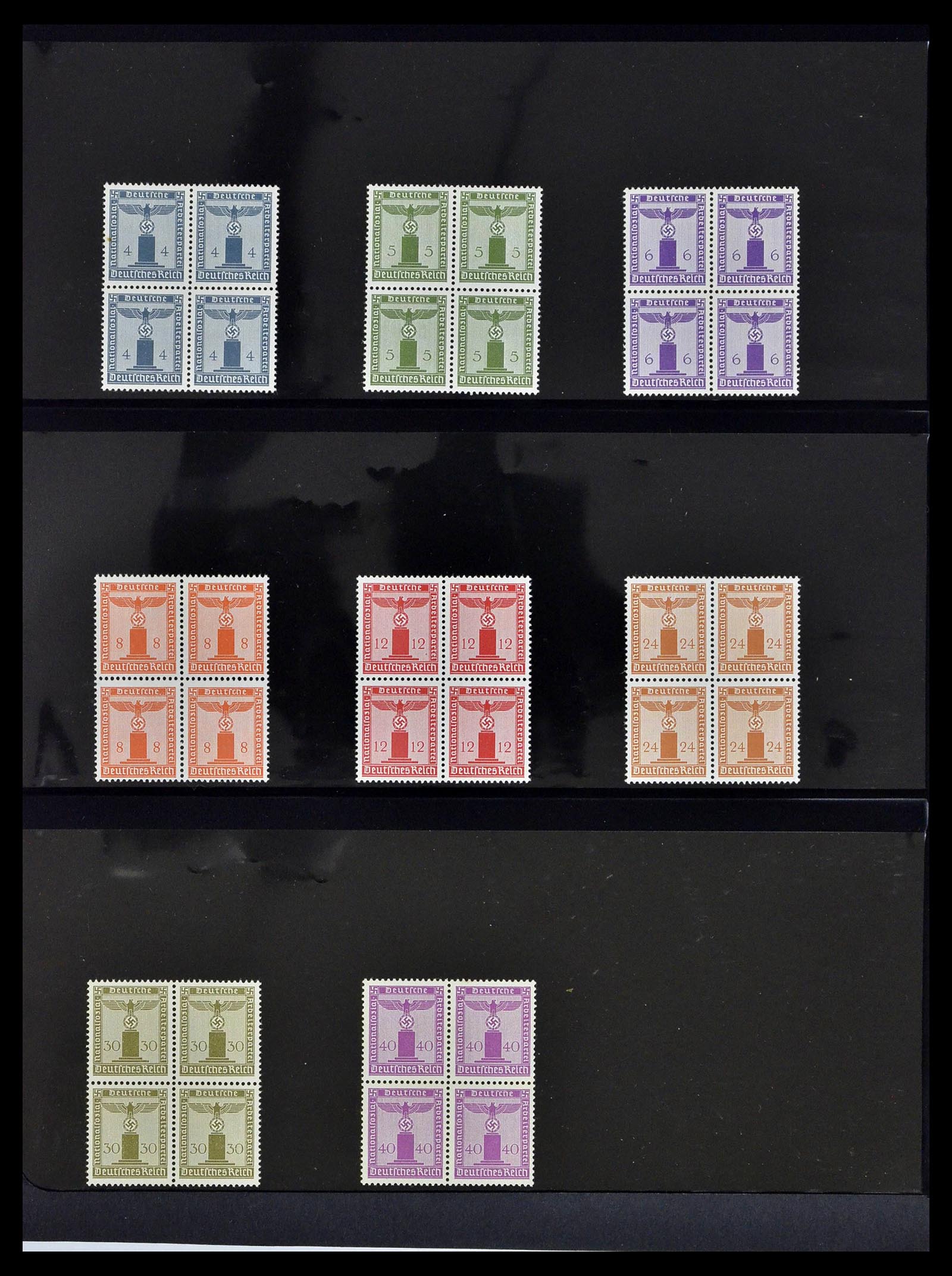 39255 0042 - Stamp collection 39255 German Reich MNH blocks of 4.