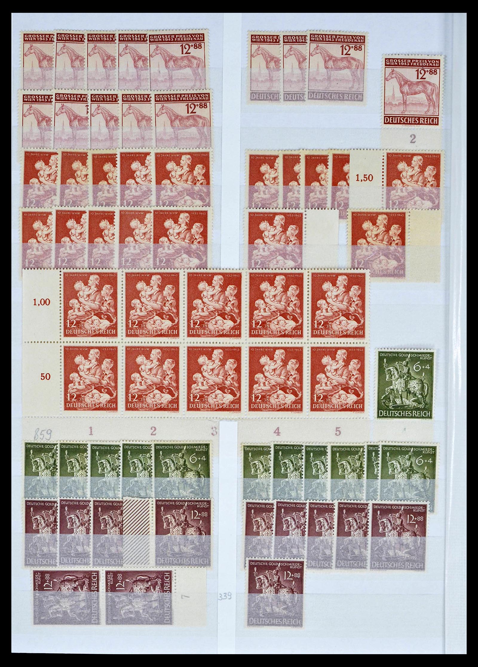 39256 0062 - Stamp collection 39256 German Reich MNH.