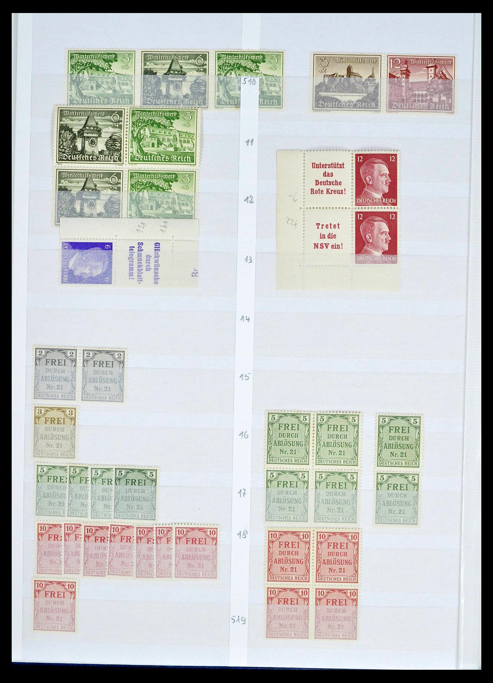 39256 0080 - Postzegelverzameling 39256 Duitse Rijk postfris.