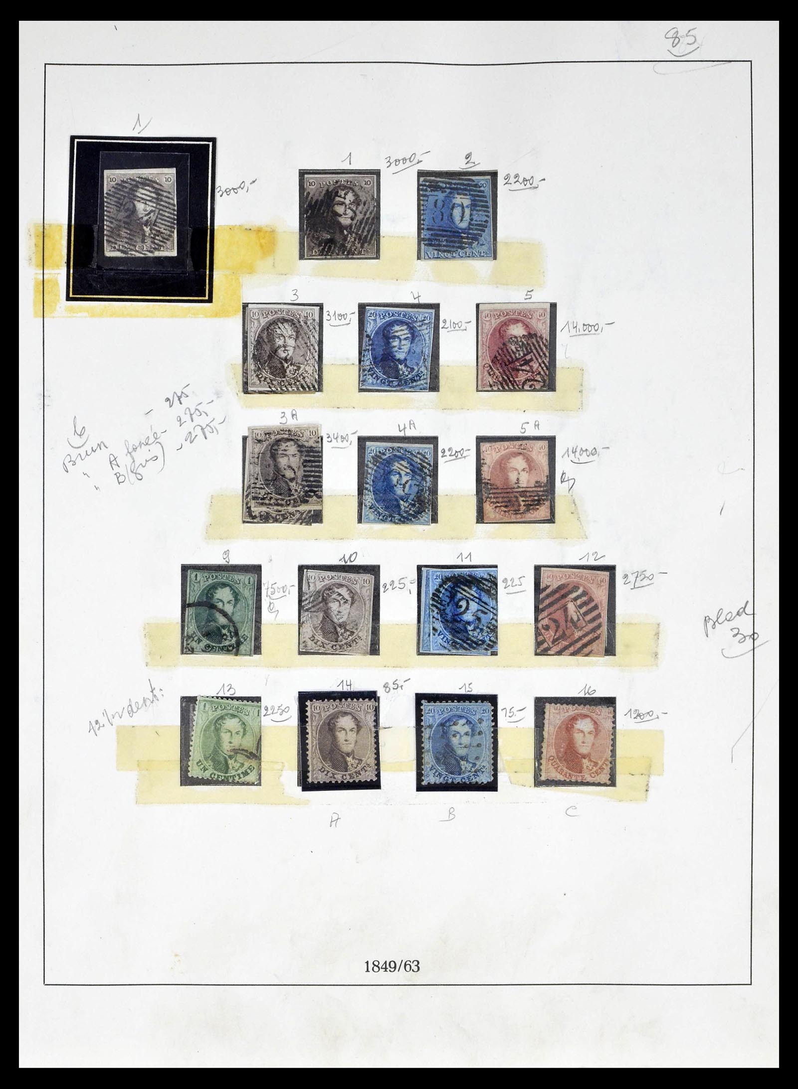 39265 0001 - Stamp collection 39265 Belgium 1849-1962.