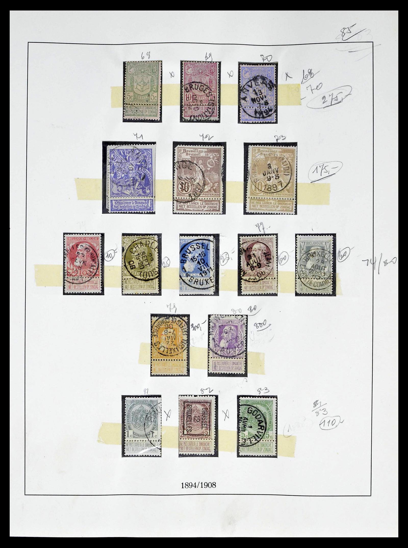 39265 0008 - Stamp collection 39265 Belgium 1849-1962.