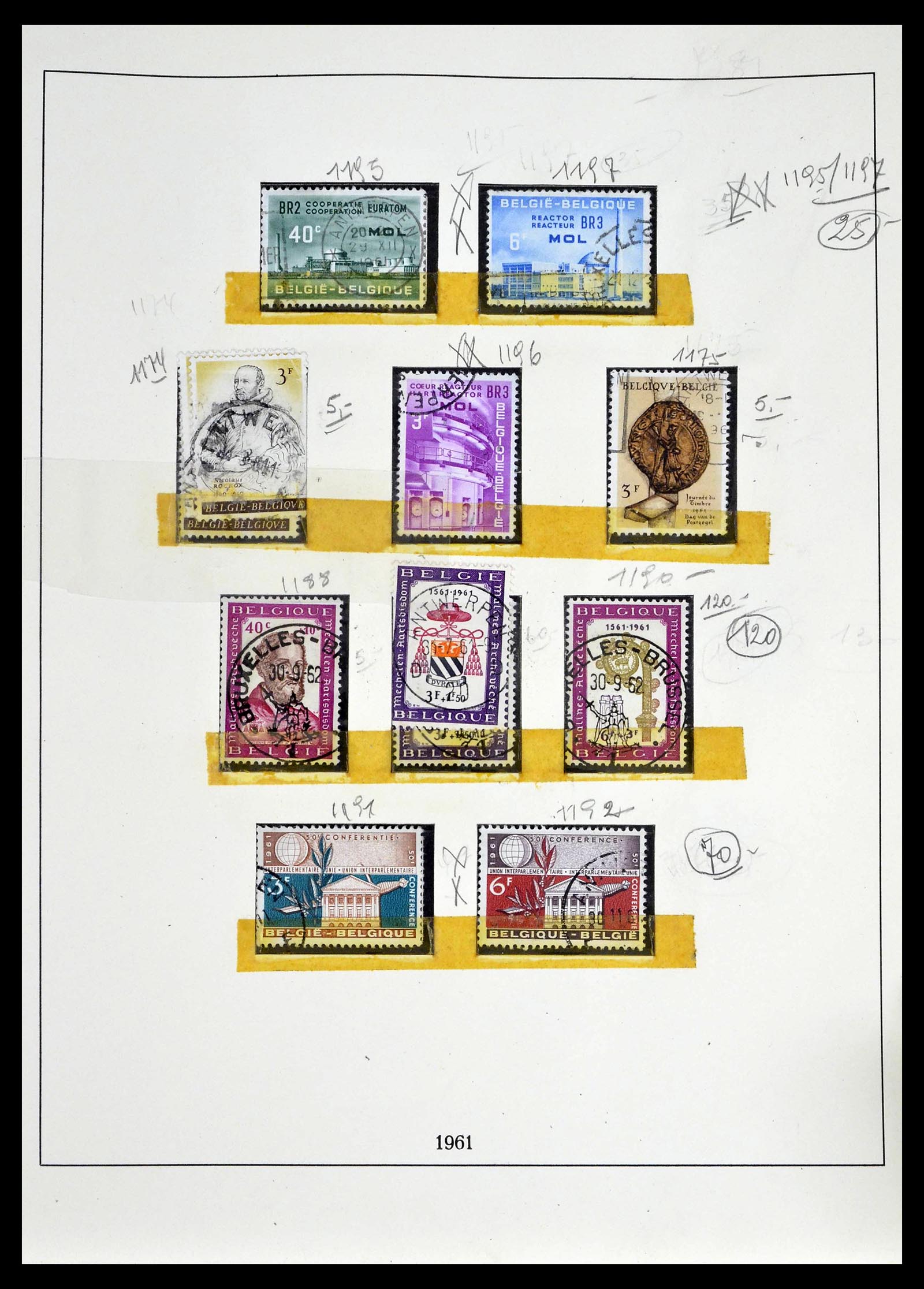 39265 0141 - Postzegelverzameling 39265 België 1849-1962.